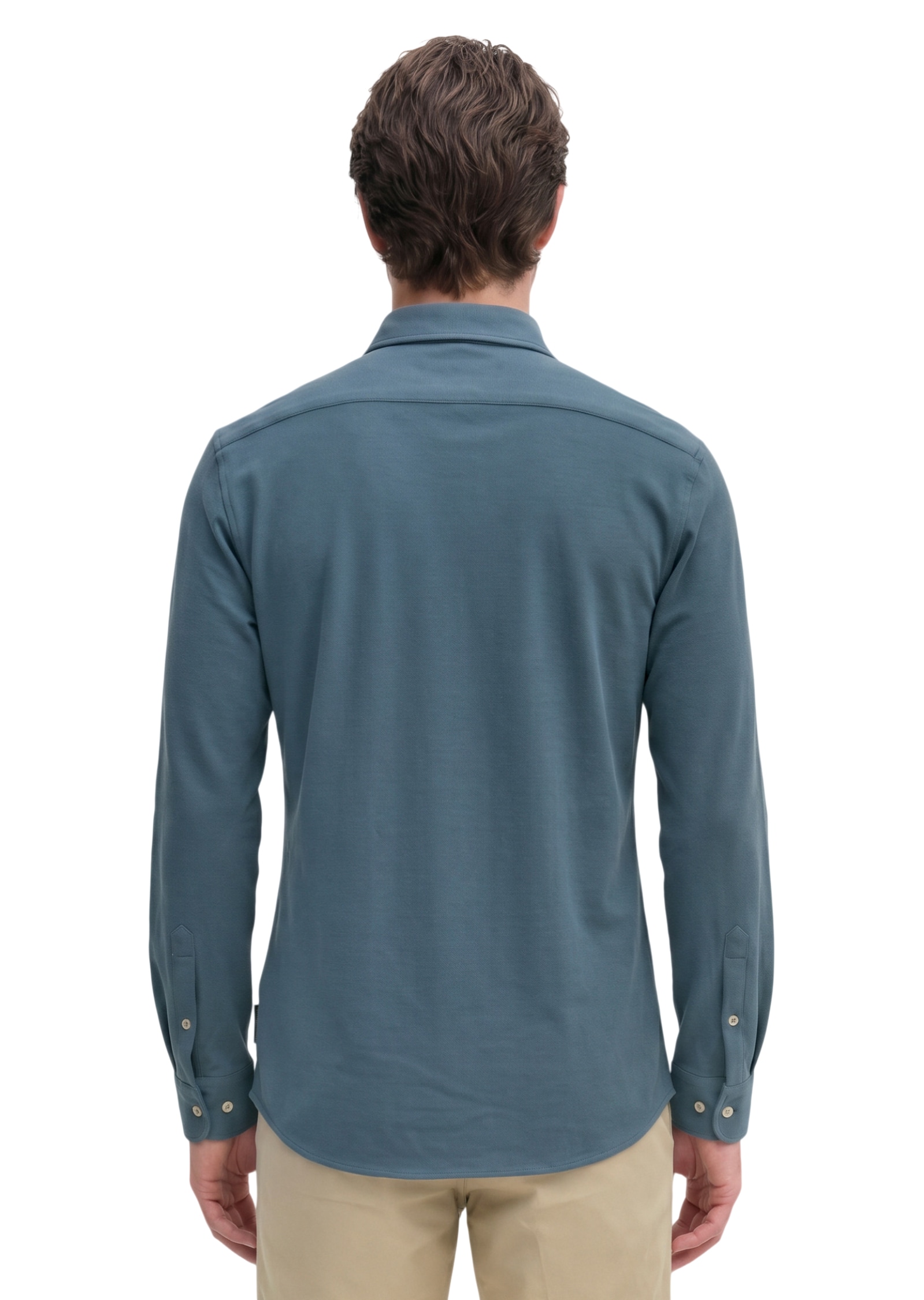 Marc O'Polo Langarmhemd Shaped Fit, mit feiner Piqué-Struktur