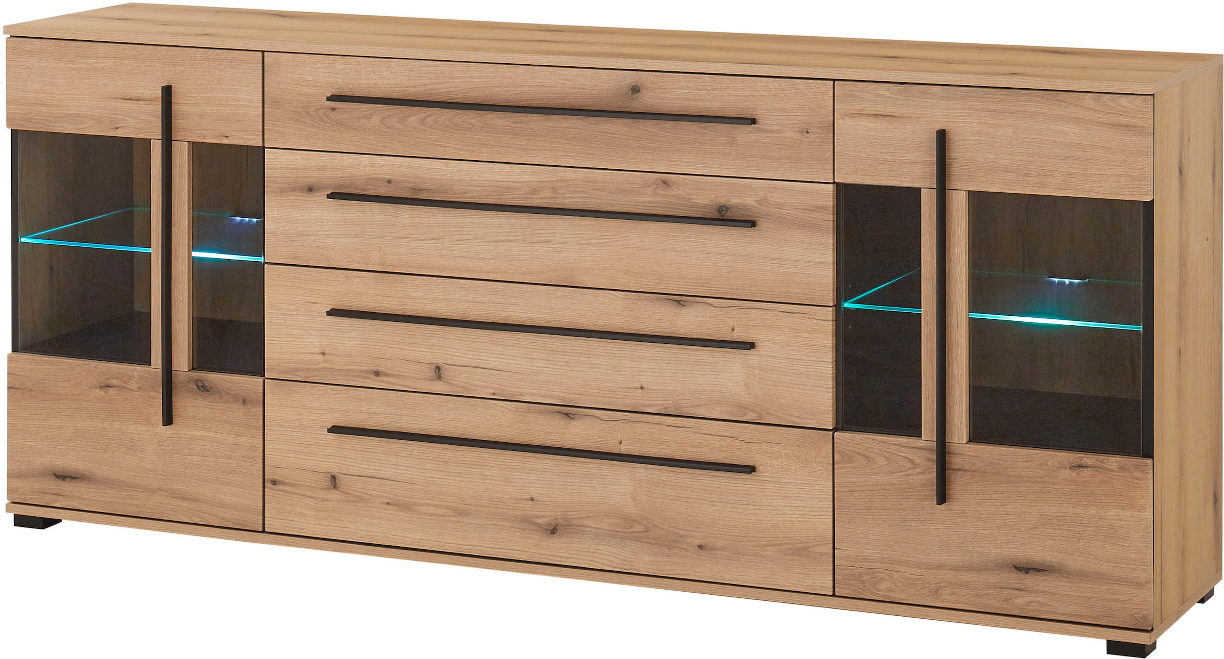 INOSIGN Sideboard »Cantara, moderner Schrank, Kommode in Eiche Evoke oder weiss«, schwarze Stangengriffe, ausreichend Stauraum, vielseitig einsetzbar