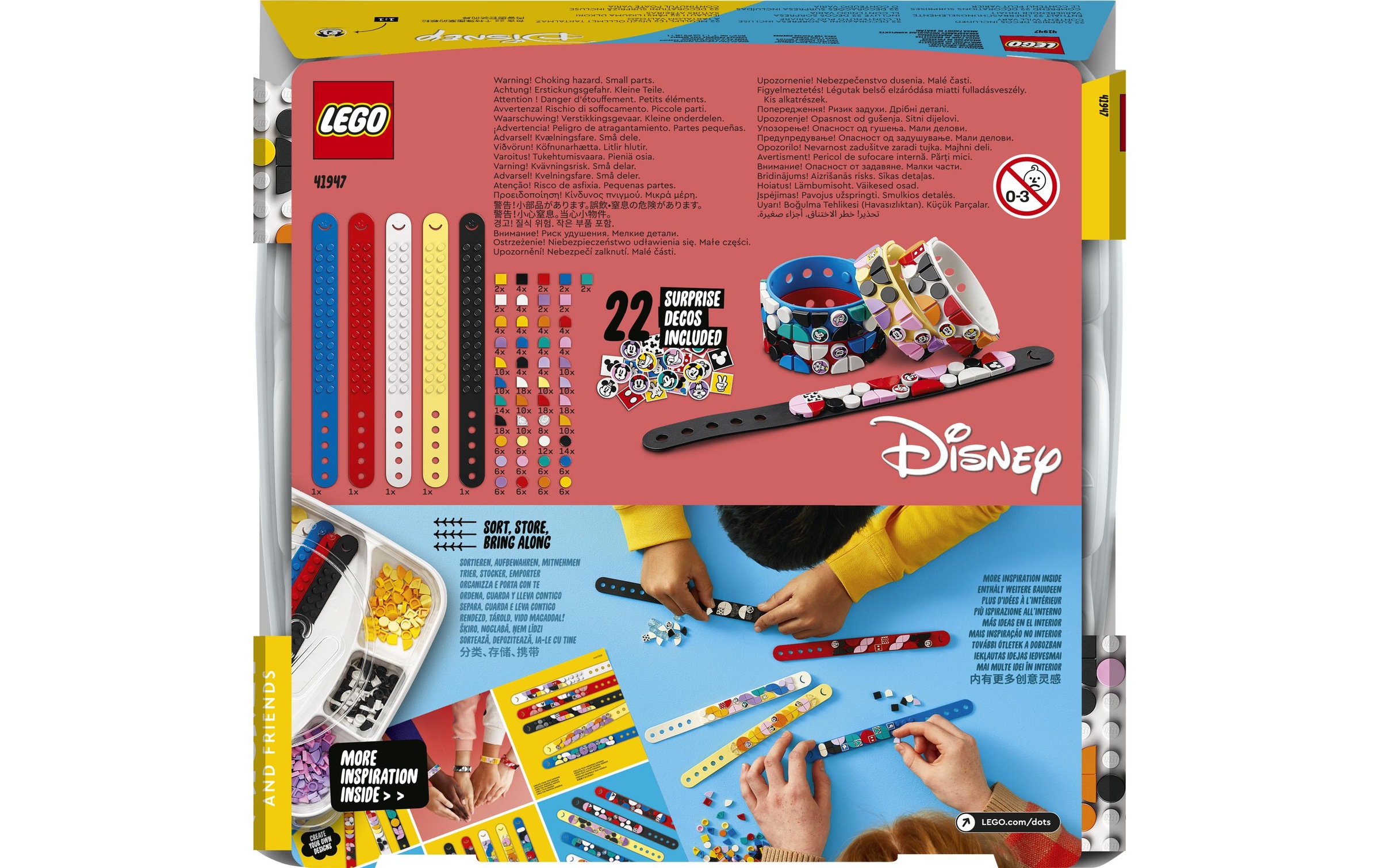 LEGO® Konstruktionsspielsteine »LEGO DOTS Mickys Armband-Kreativse«, (349 St.)