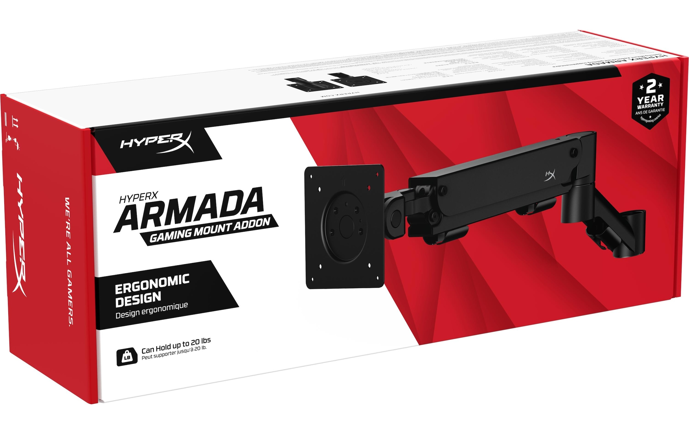 HyperX Monitor-Halterung »Addon Gaming Mount bis 9,1 kg – Schwarz«, (1 St.), Maximale Bildschirmgrösse: 32 Zoll