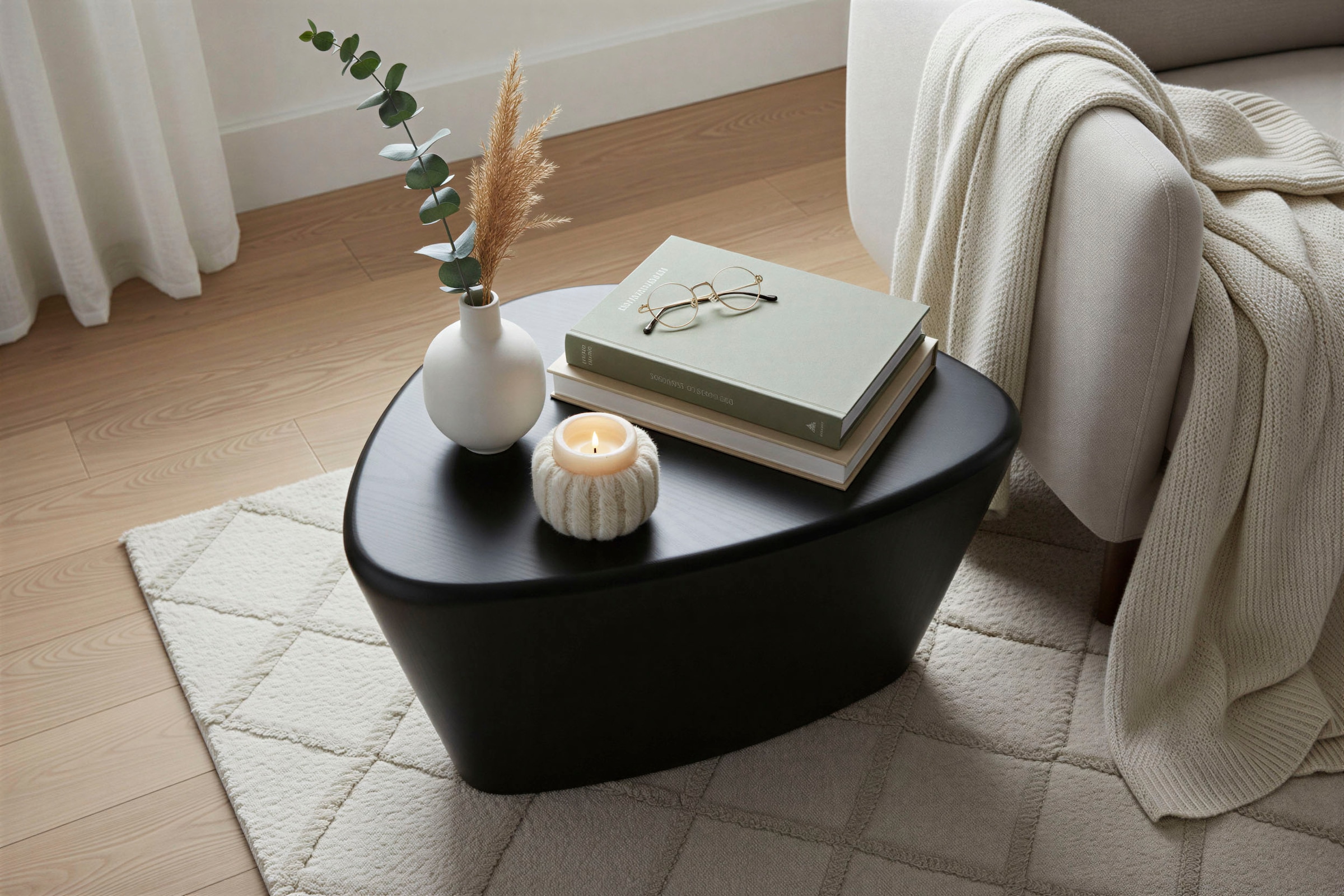Image of SIT Beistelltisch "Tel Aviv aus Mango massiv mit dreieckiger Tischplatte" 1 Stk. tlg. Geometrisches Design mit dreieckiger Massivholz-Tischplatte