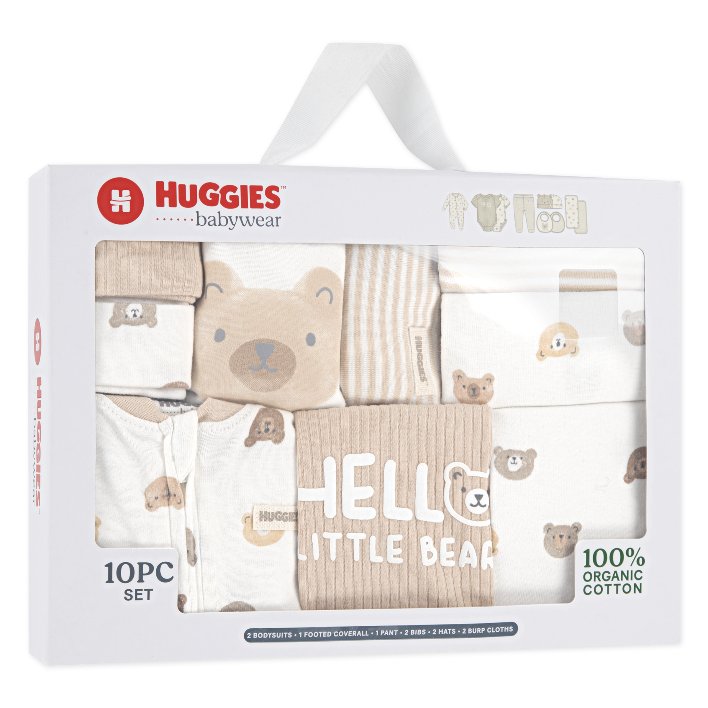 HUGGIES babywear Set cadeau pour nouveau-né »HGHN 10PC GIFT BOX SET« Set, 10 cuis tlg. mit Bärchenmotiven