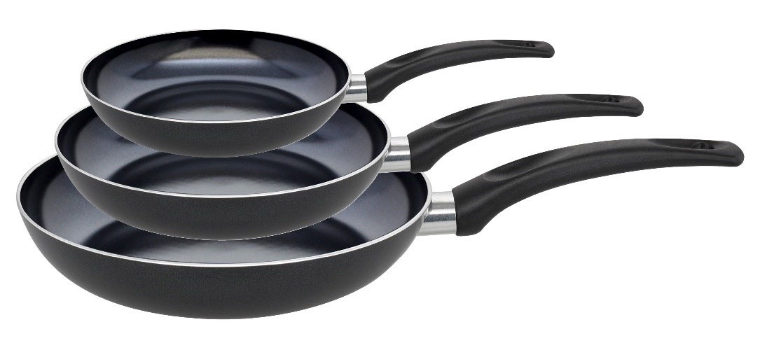 Elo Basic Pfannen-Set "Prima Cucina 3 teilig" Aluminium Set, je 1 Pfanne Ø 20/24/28 cm, 3 Stk. tlg. Induktion