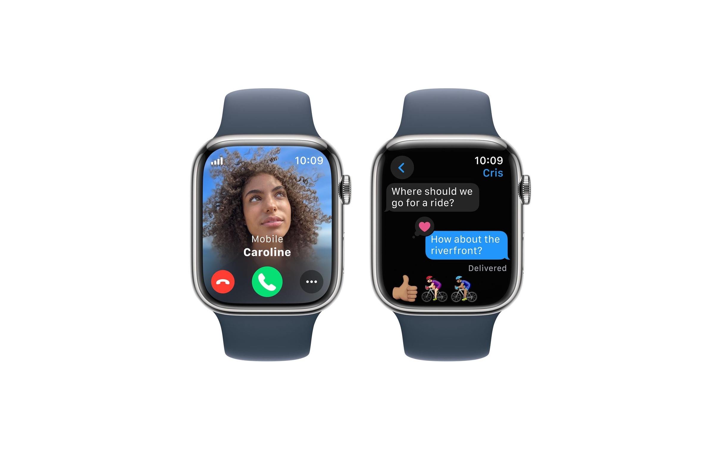 Apple Smartwatch »Series 9, GPS + Cellular, Edelstahl-Gehäuse mit Sportarmband«, Watch OS 10, 64 GB