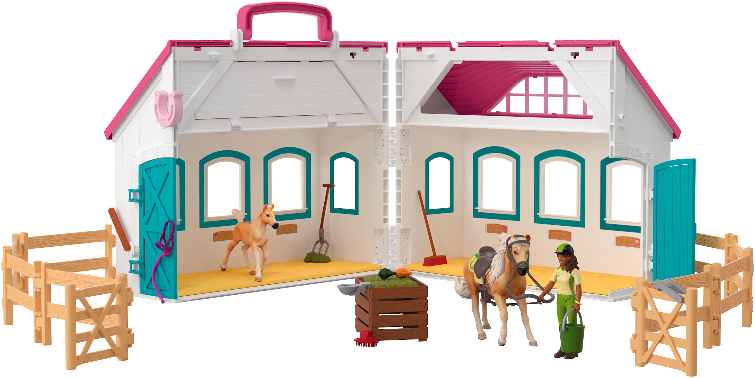 Schleich® Spielwelt »HORSE CLUB, Offenstall -Kleines Hufeisen (42703)« Made in Europe