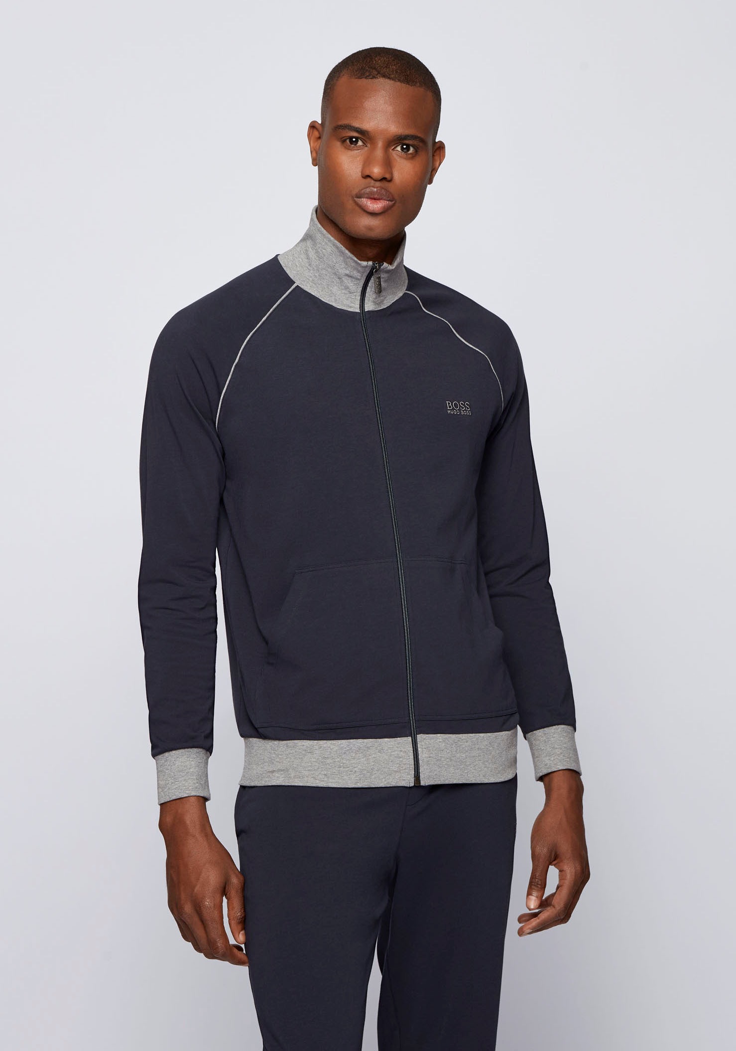 Image of BOSS Sweatjacke, mit kontrastfarbigen Bündchen bei Ackermann Versand Schweiz