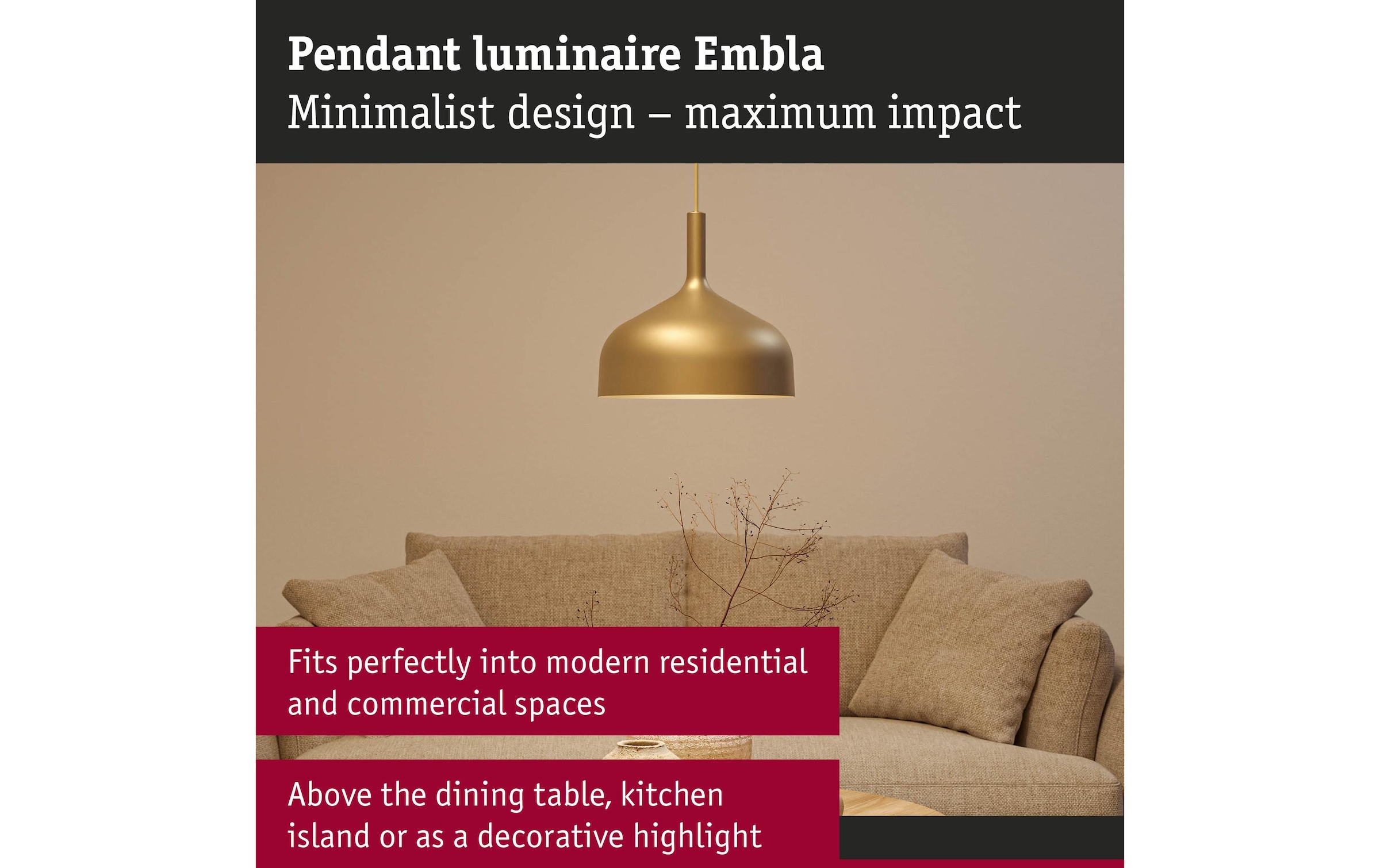 Paulmann Lampe suspendue »Pendelleuchte Embla II E27 Metall Metall«