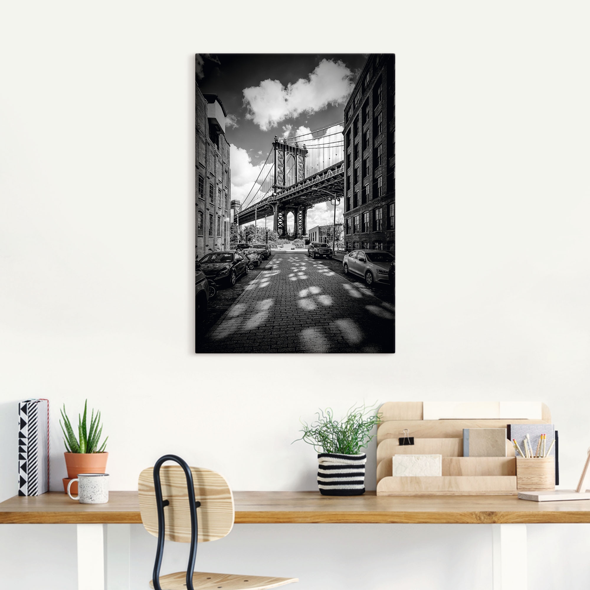 Artland Tableau sur toile »Manhattan Bridge in Brooklyn, New York« 1 cuis tlg. auf Holzrahmen gespannt