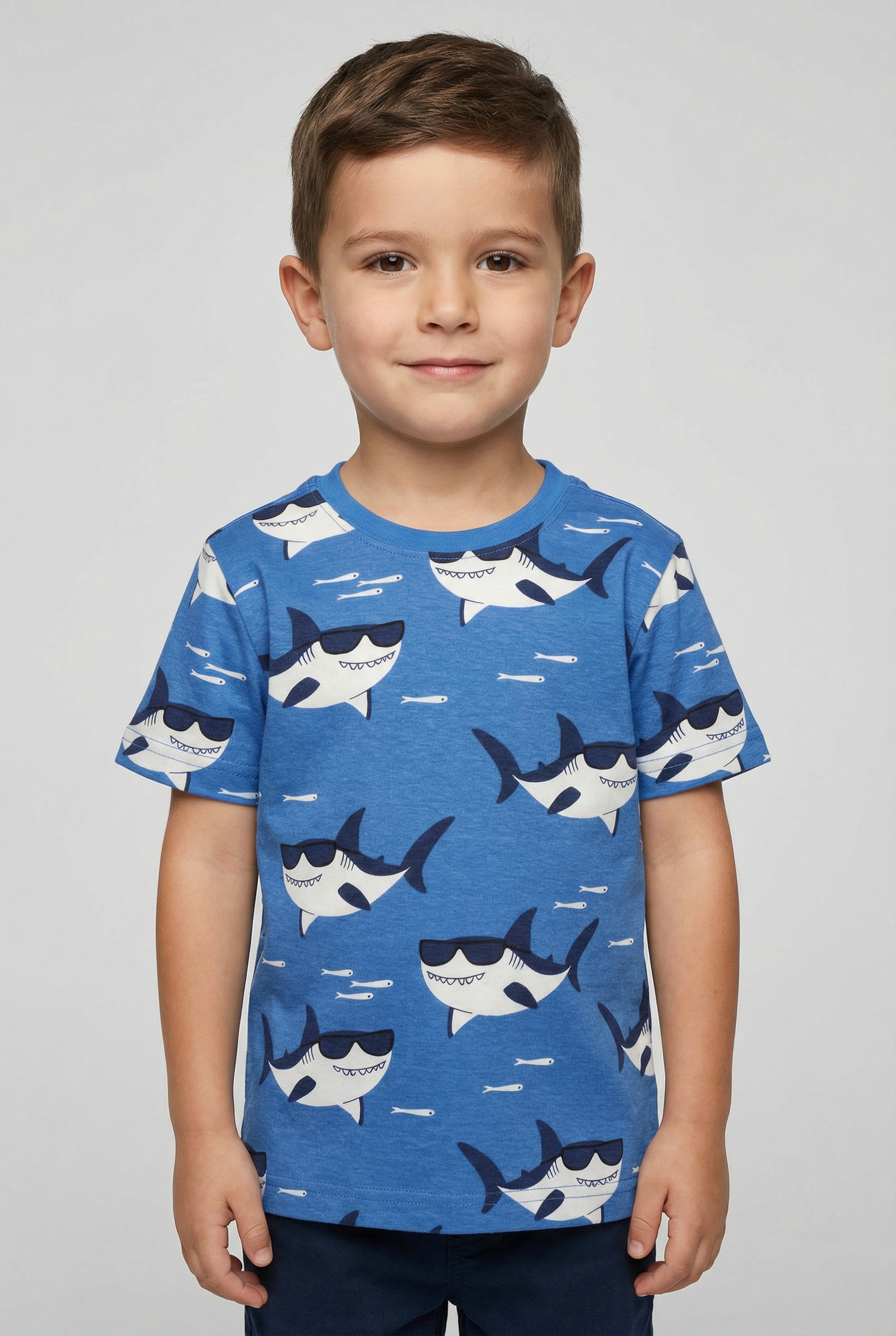 Image of Blue Seven T-Shirt Basic Passform, mit Allover-Druck, aus Single Jersey, pflegeleicht