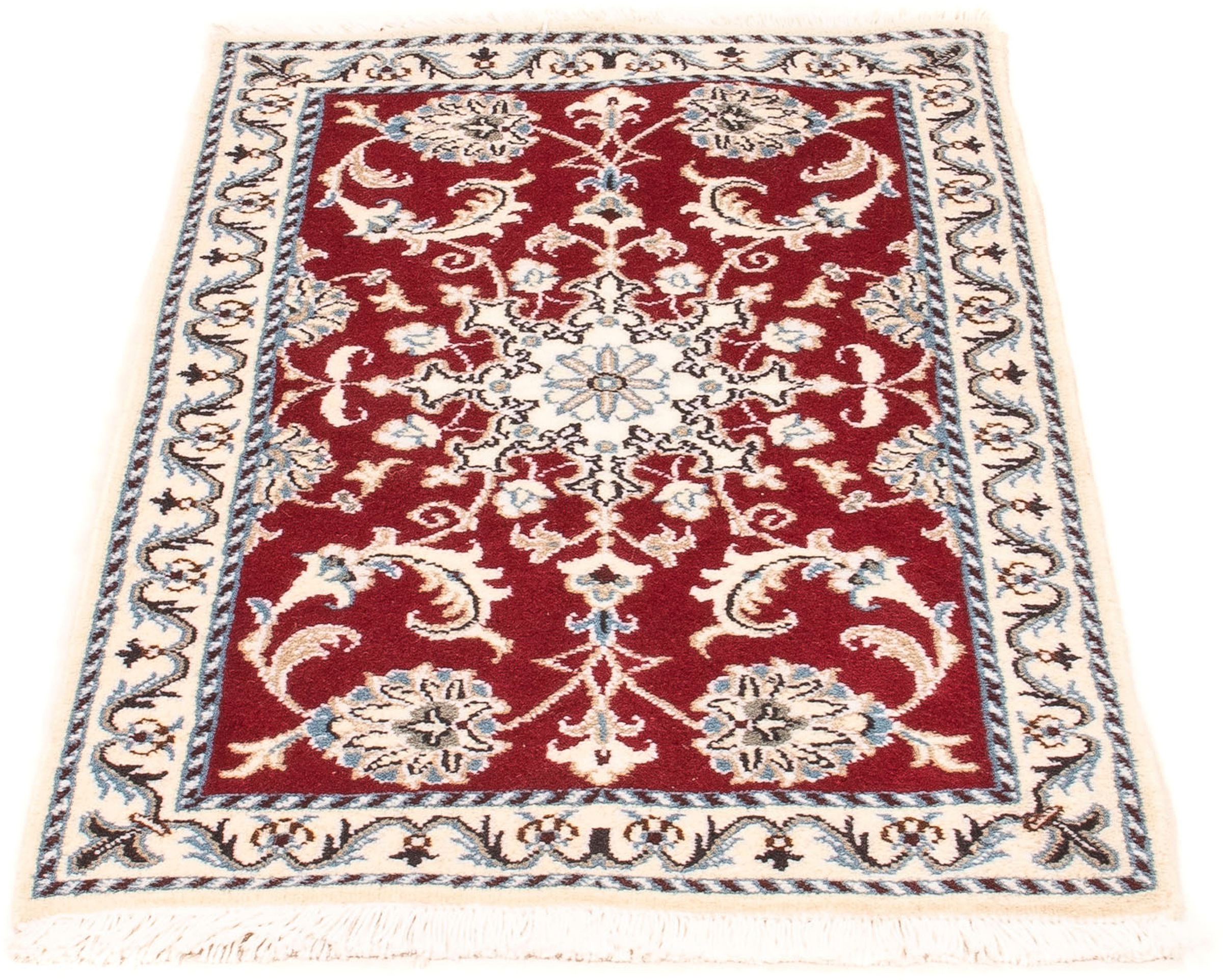 Image of morgenland Orientteppich »Perser - Nain - Royal - 100 x 60 cm - dunkelrot«, rechteckig, 10 mm Höhe, Wohnzimmer, Handgeknüpft, Einzelstück mit Zertifikat bei Ackermann Versand Schweiz