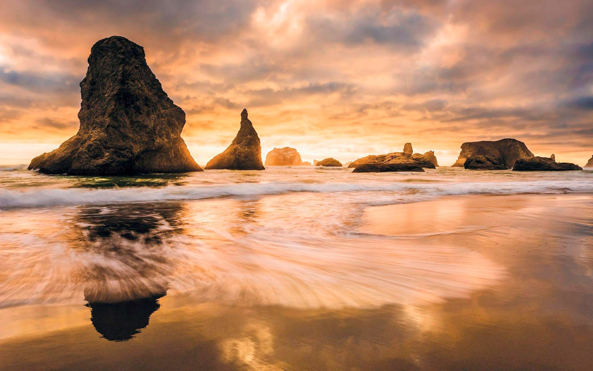 Image of Komar Vliestapete »Golden Stacks«, Strand bei Ackermann Versand Schweiz