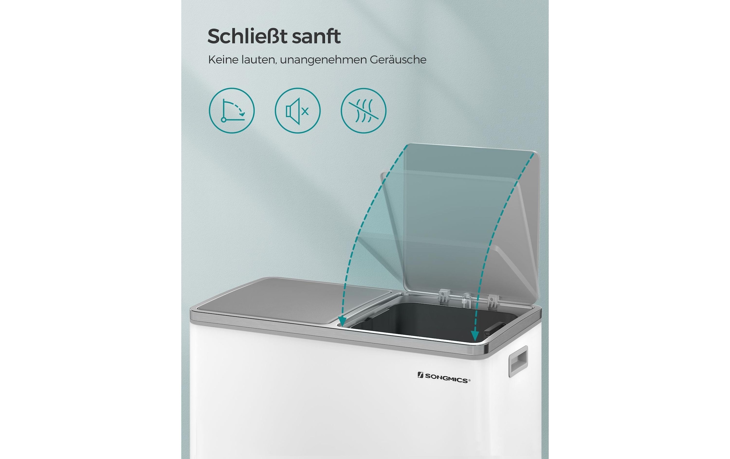 SONGMICS Mülleimer »60 l« 2 Behälter