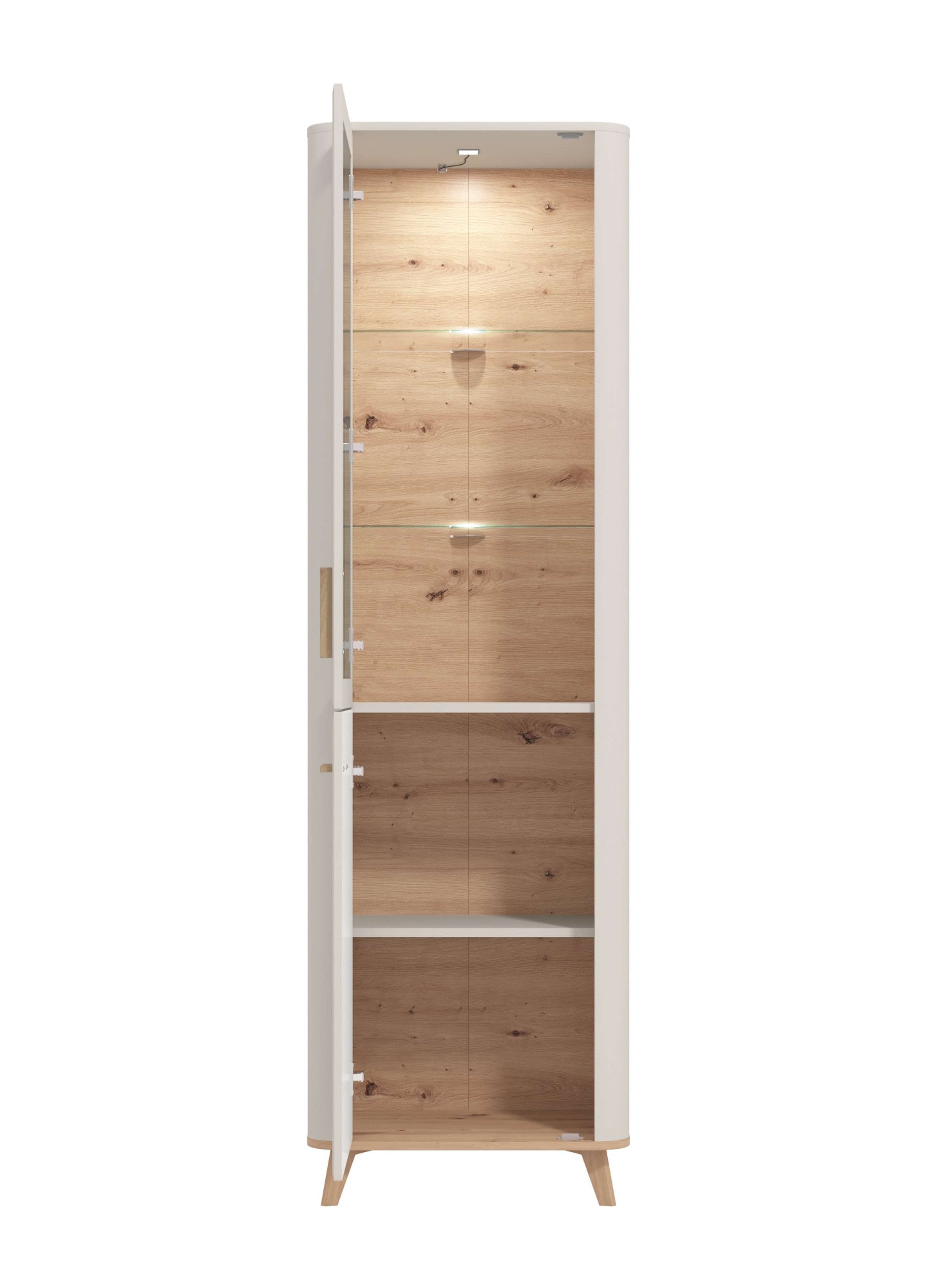 Home affaire Vitrine »Darwen Vitrinenschrank, Glasschrank, Standvitrine, Highboard/Sideboard« 2 Türen, 4 Einlegeböden, 5 Fächer, Gesamtmasse (B/T/H): 58/40/193 cm