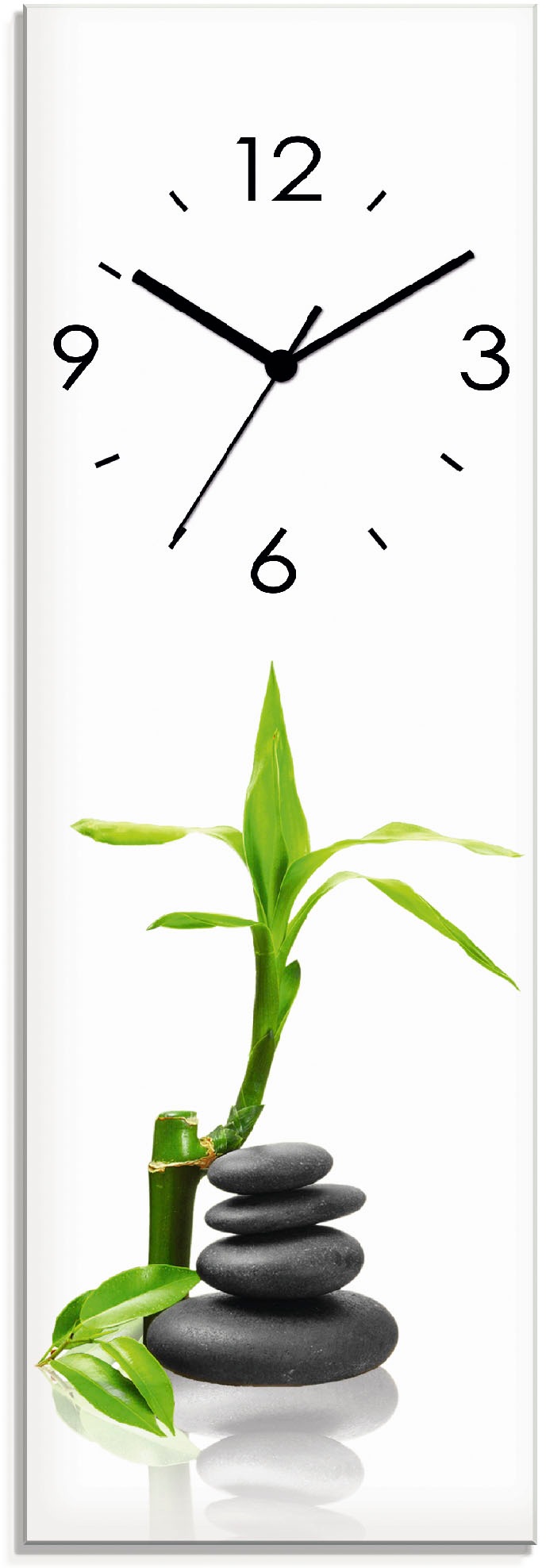 Image of Artland Wanduhr »Spa Konzept Basaltsteine«, lautlos, ohne Tickgeräusche, nicht tickend, geräuschlos - wählbar: Funkuhr o. Quarzuhr, moderne Uhr für Wohnzimmer, Küche etc. - Stil: modern bei Ackermann Versand Schweiz