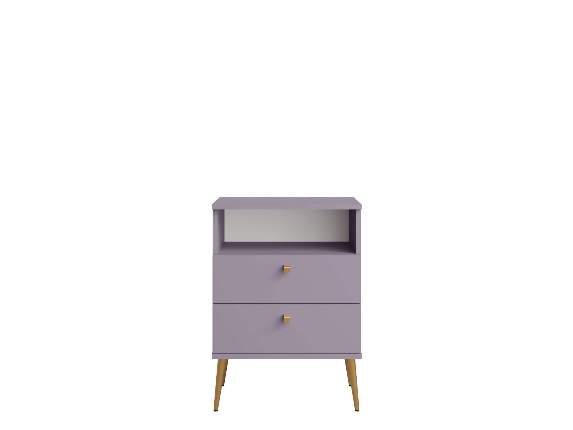 INOSIGN Nachttisch »Elyria, Metallgriffe, FSC-zertifizierter Holzwerkstoff«, (Nachtkommode B/T/H 50/34/69cm), mit 2 Schubladen, 1 offenes Fach, viele Farben mit goldfarbenfb. Details