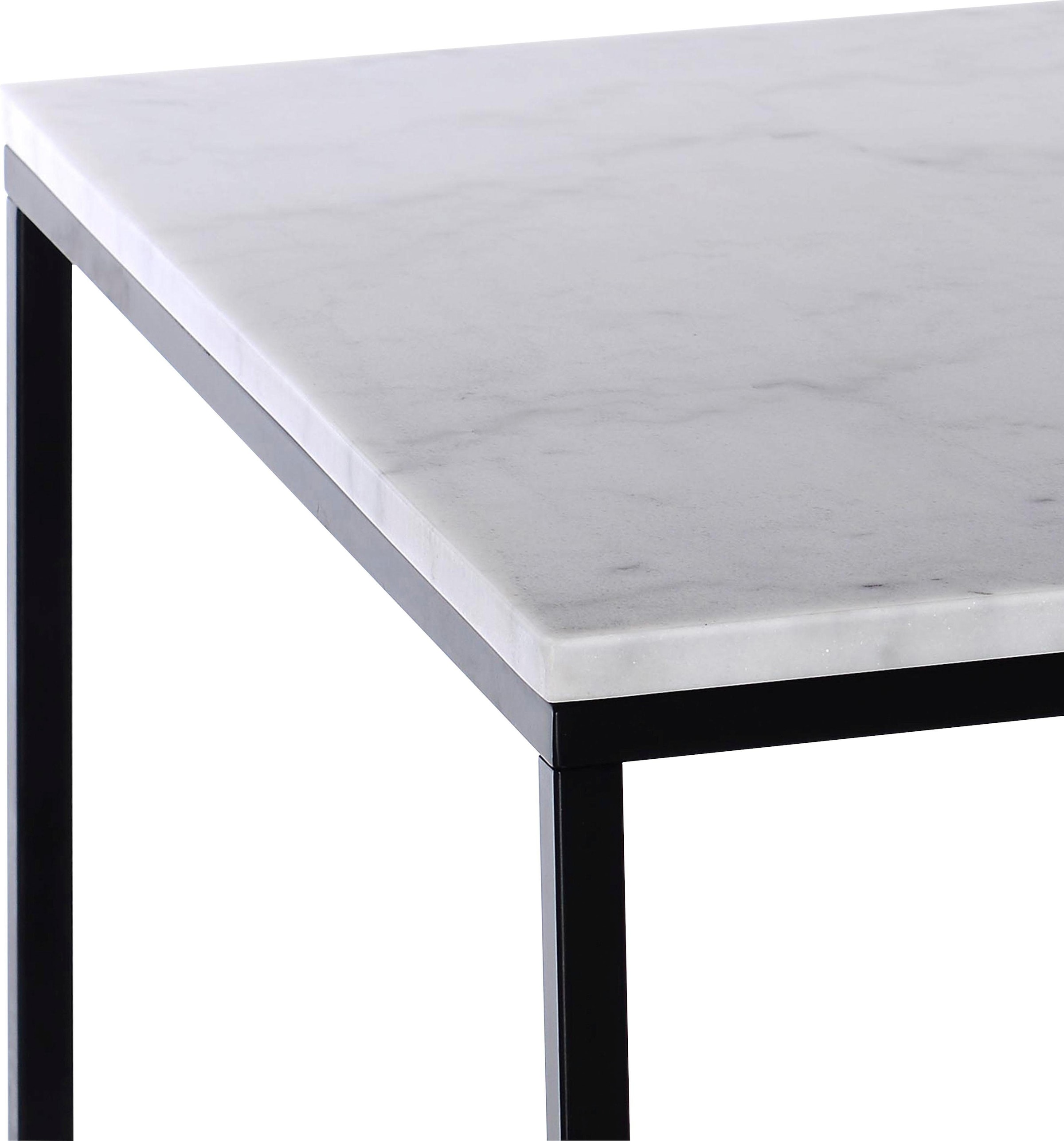SIT Table basse »Wien aus Marmor mit Metallgestell – quadratisches Design« marbre véritable avec bord droit et structure métallique stable
