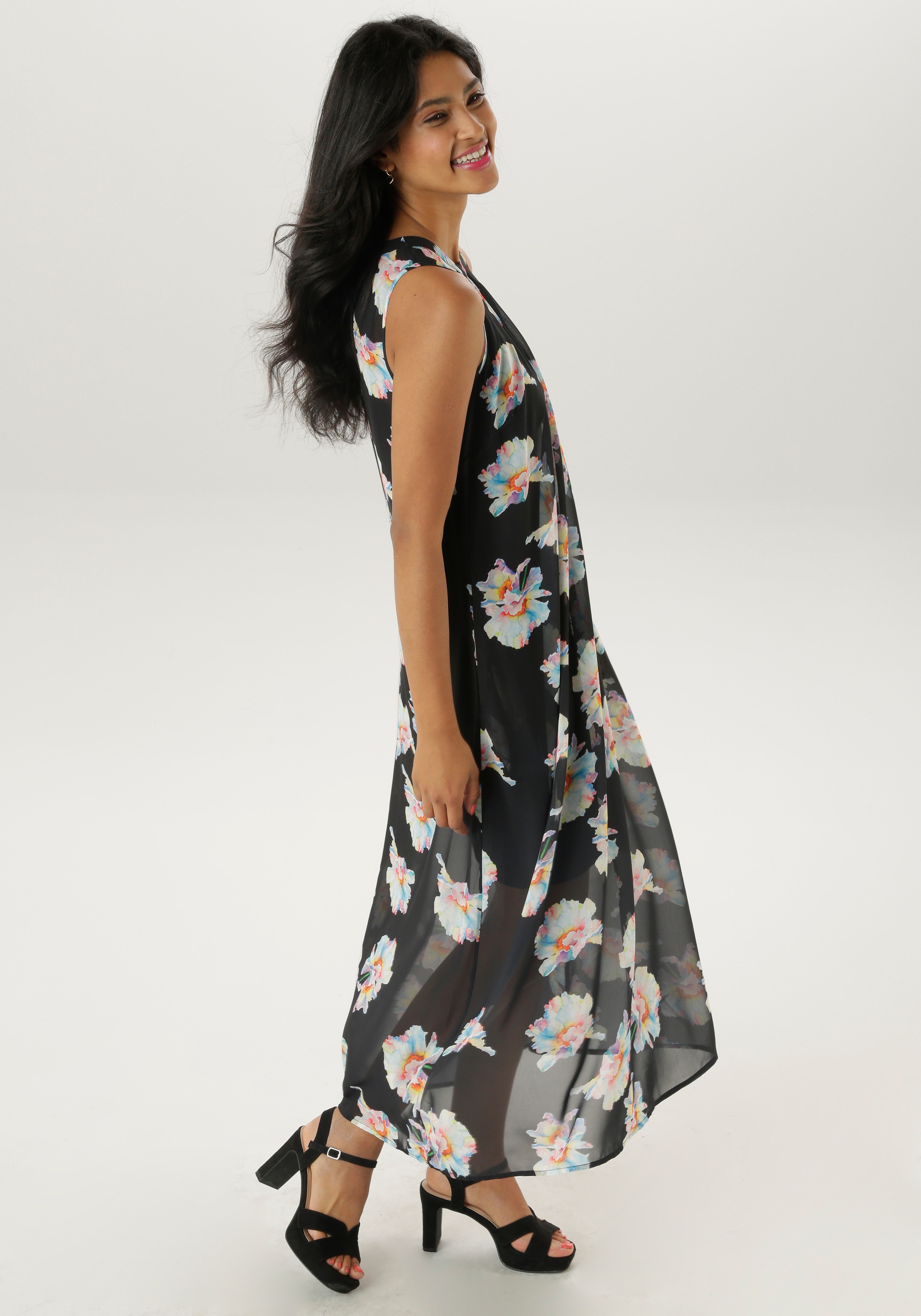 Aniston SELECTED Chiffonkleid, mit herausnehmbaren Jersey-Unterkleid