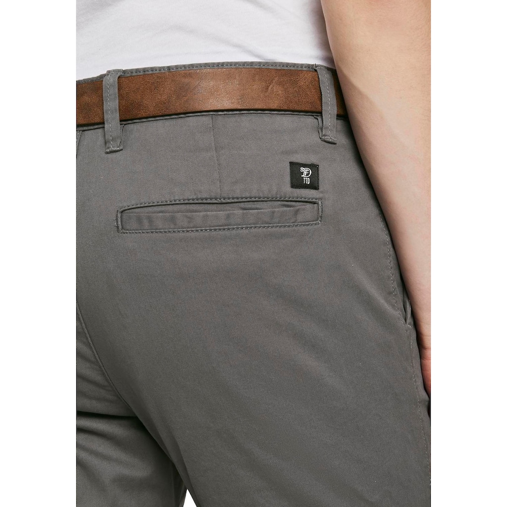 TOM TAILOR Denim Chinohose, (mit Gürtel), leicht vorgewaschen