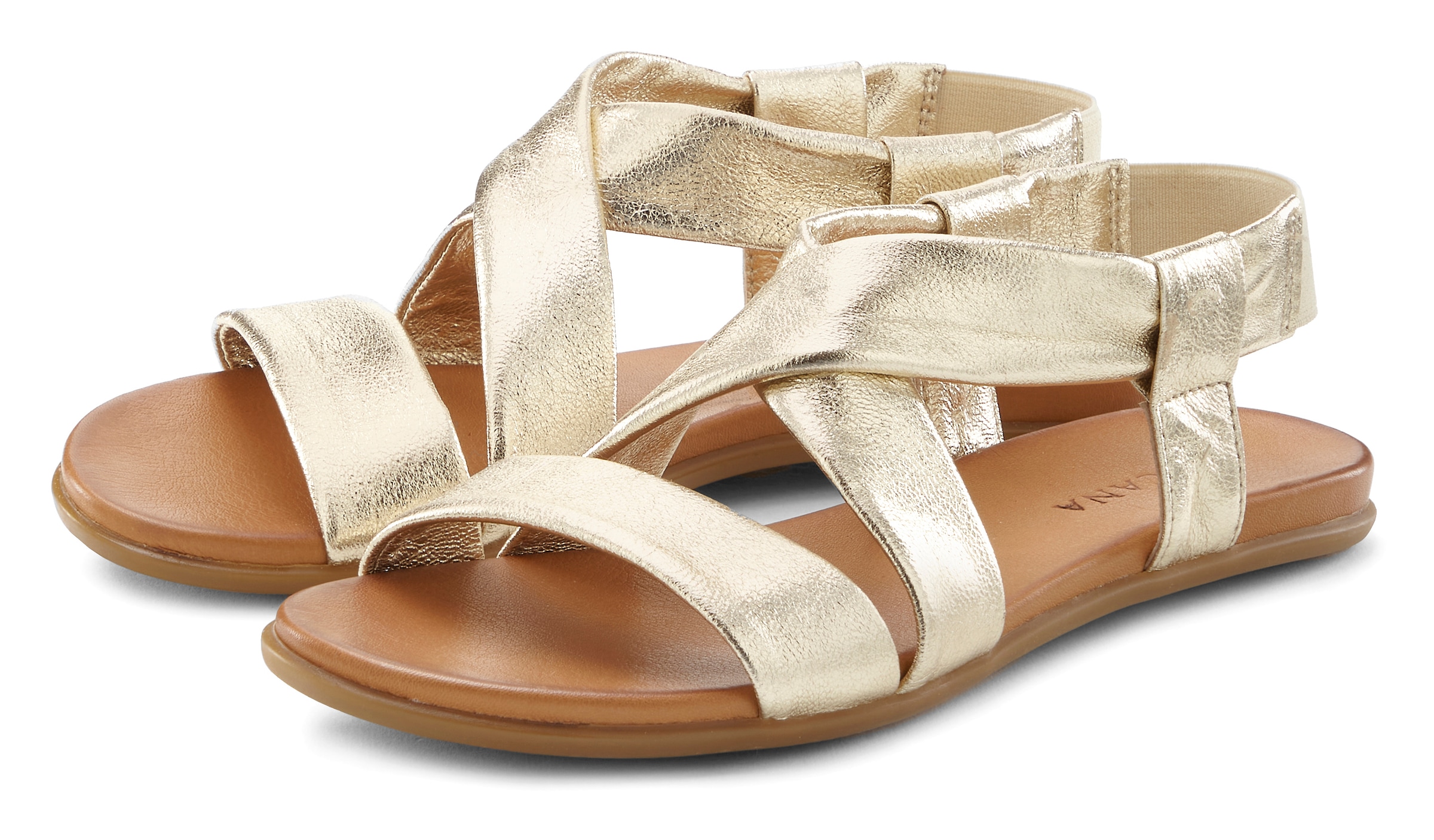 Image of LASCANA Sandale "Sommerschuh" aus Leder mit raffinierten Riemchen, Sandalette, Sommerschuh