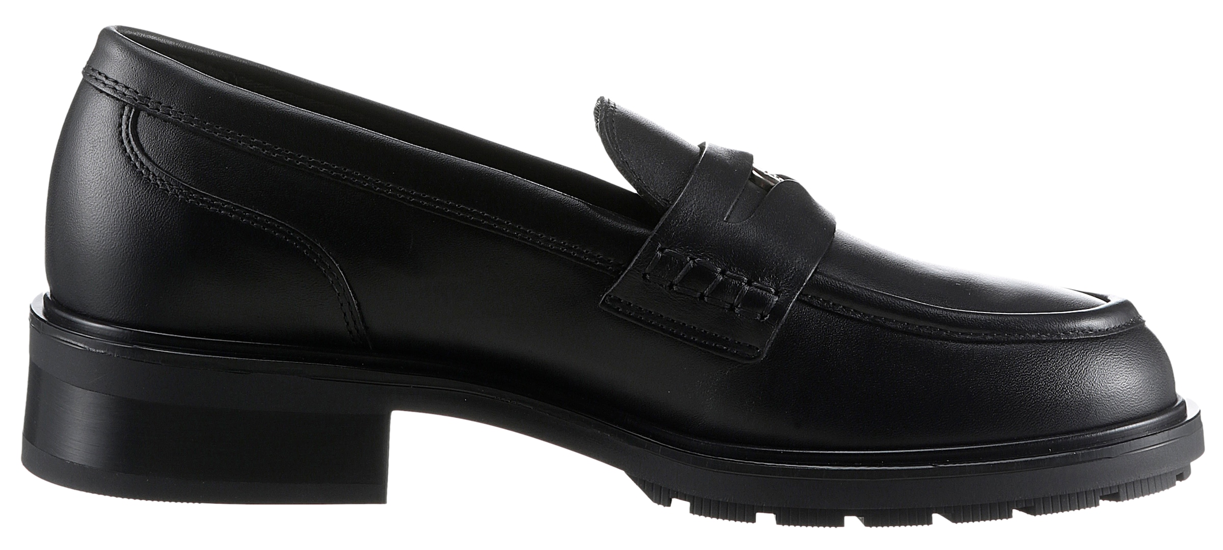 Tommy Hilfiger Loafer »TH PENNY LOAFER«, Businessmode, Blockabsatz, Slipper, Halbschuh mit Zierriegel