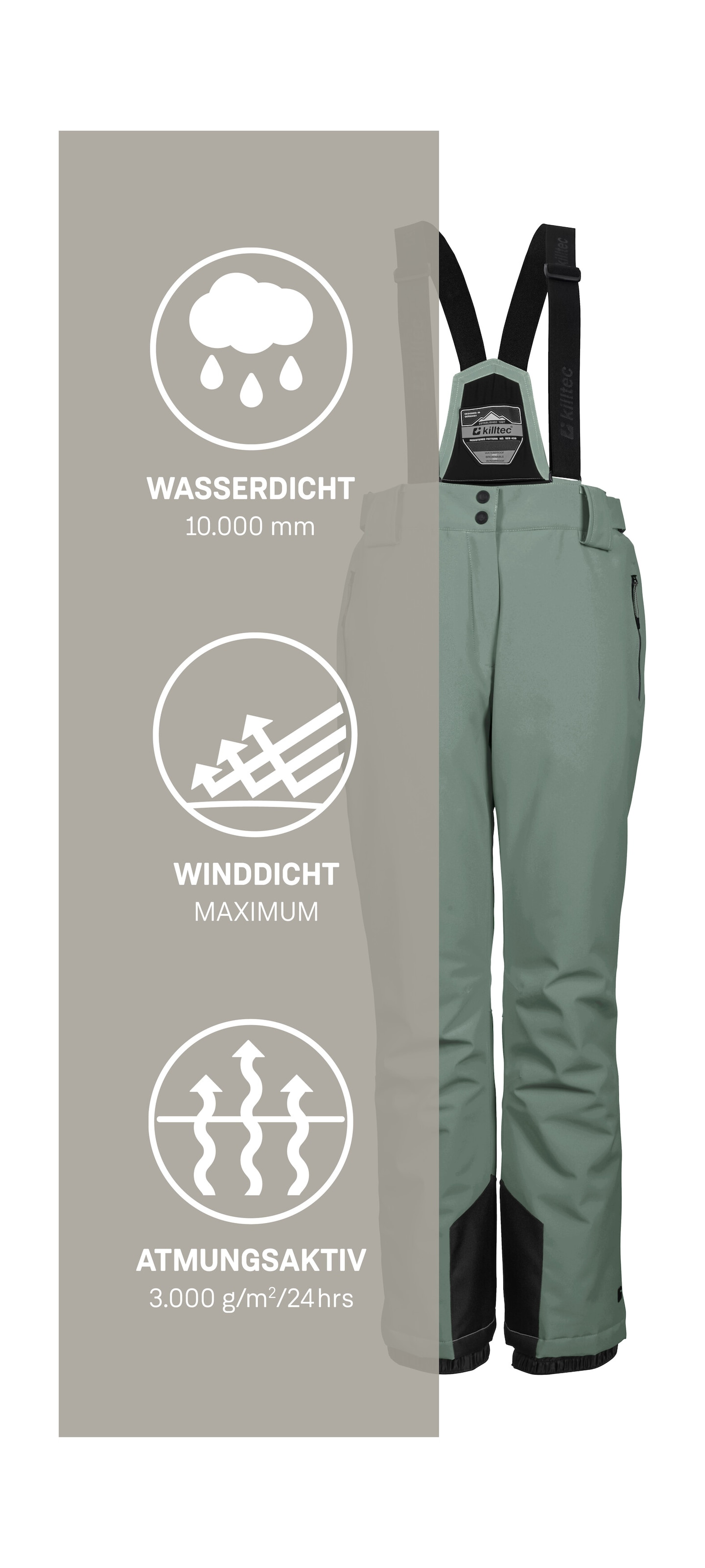 Killtec Pantalon de ski »KSW 249 WMN SKI PNTS«  Résistant au vent et à l'eau, réglable, imprégnation Teflon EcoElite™