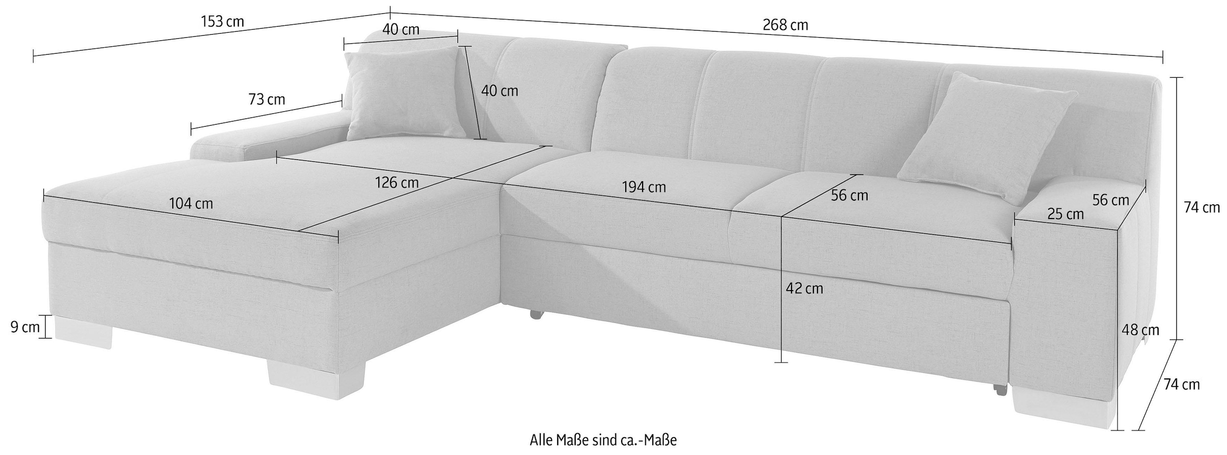 DOMO collection Ecksofa »Bero L-Form«, wahlweise mit Bettfunktion