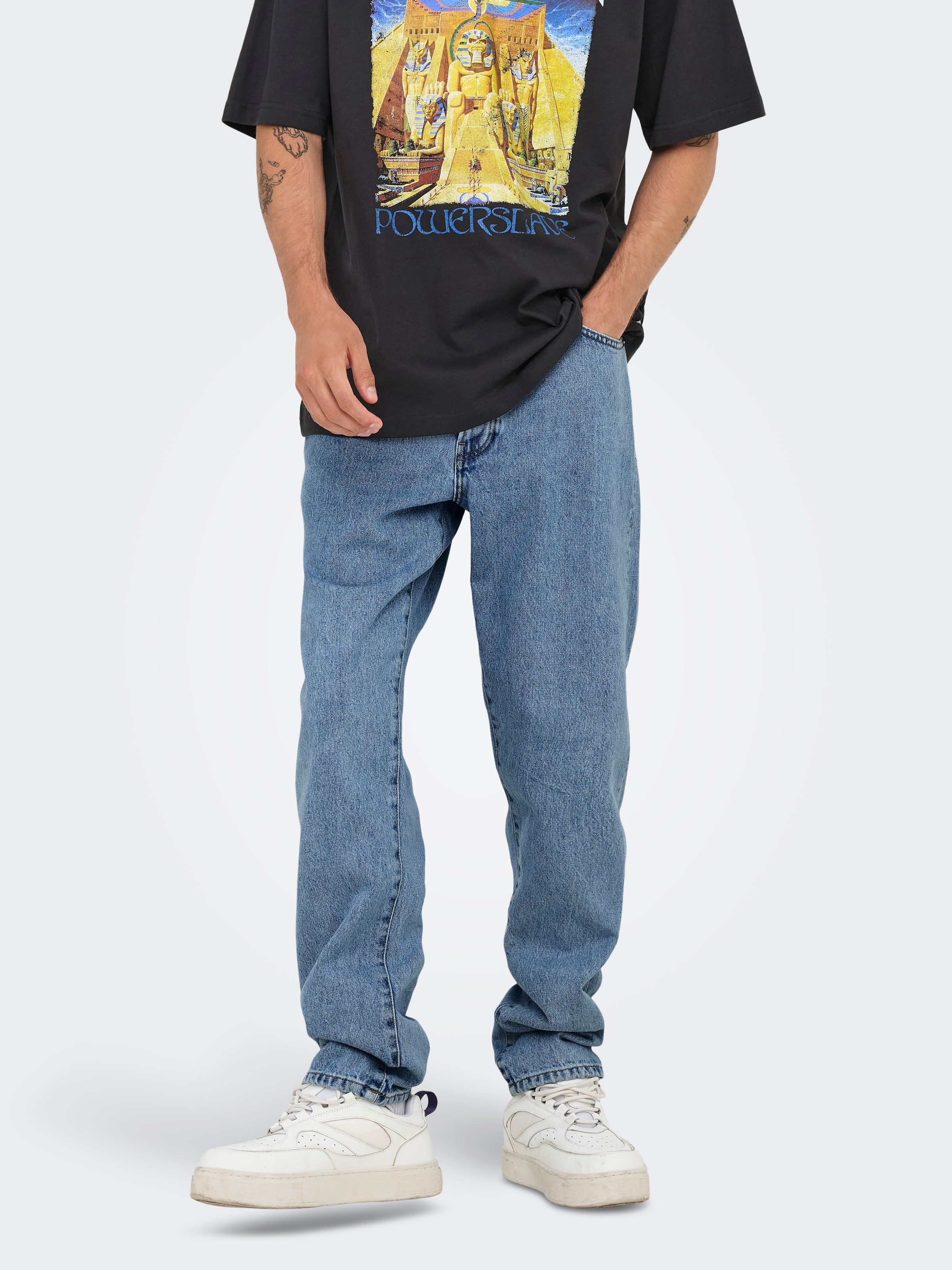 Image of ONLY & SONS Loose-fit-Jeans "ONSTYE LOOSE TAPE.BOX 8836 AZG DNM NOOS" Baumwolle, loose fit