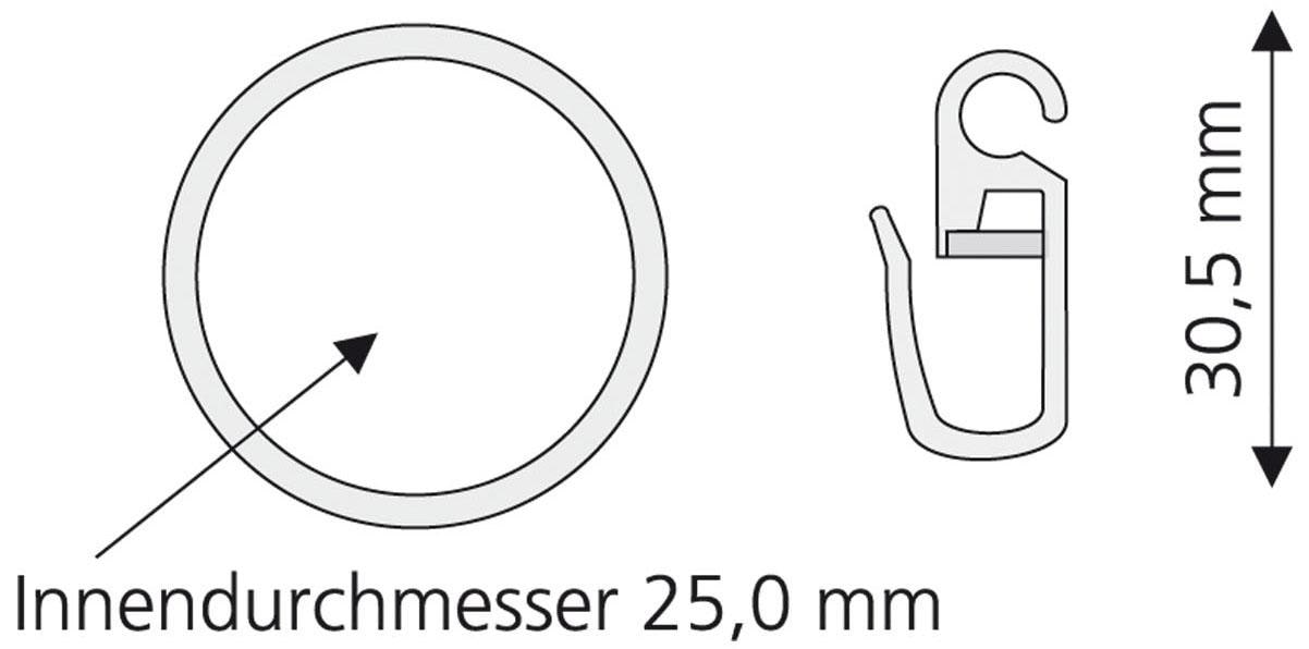 Liedeco Gardinenring für Gardinenstangen Ø 16 mm