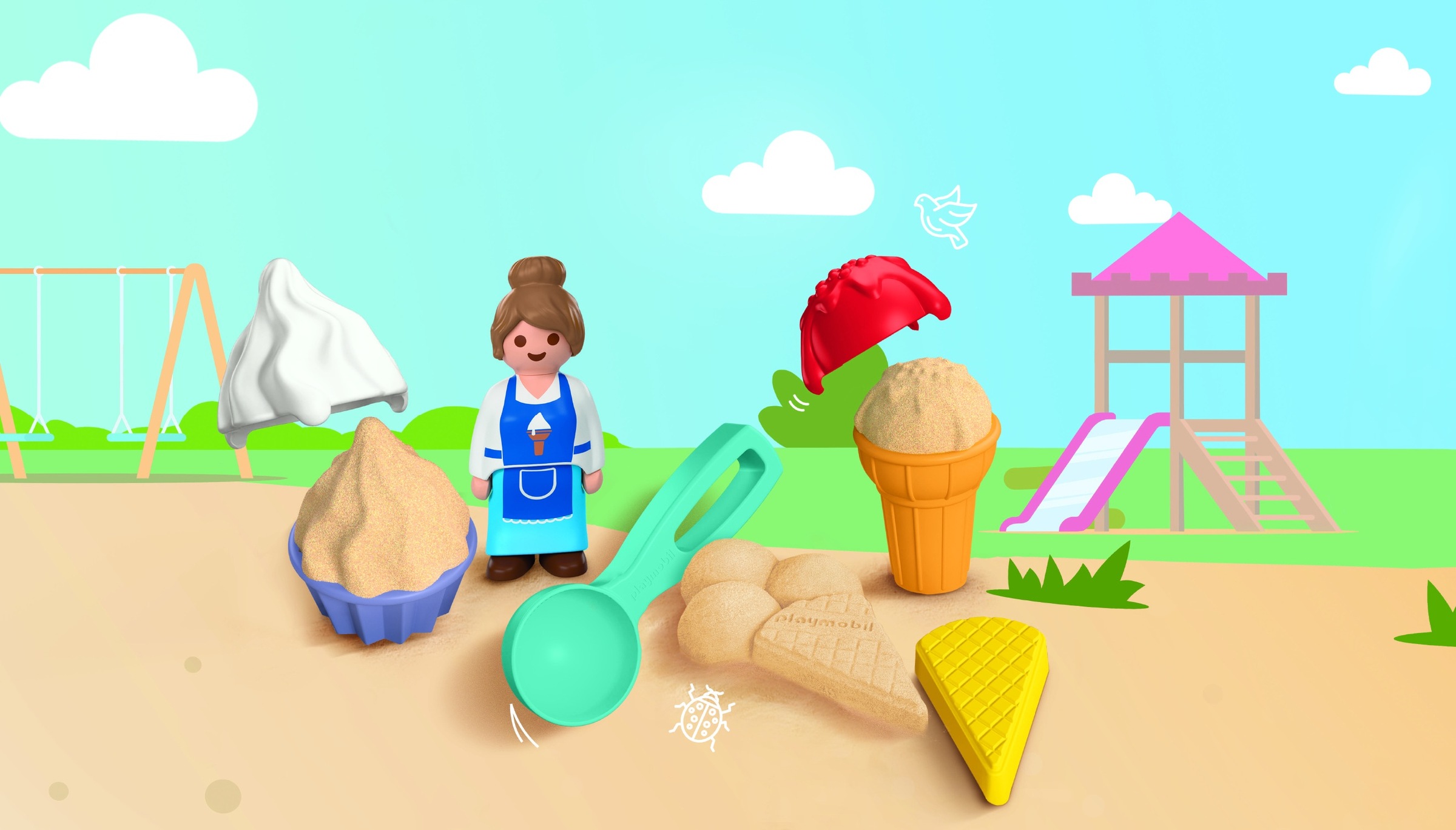 Playmobil® Kit de moulage en sable »Sand-Eisdiele (72006), Junior Sand« fabriqué en Europe