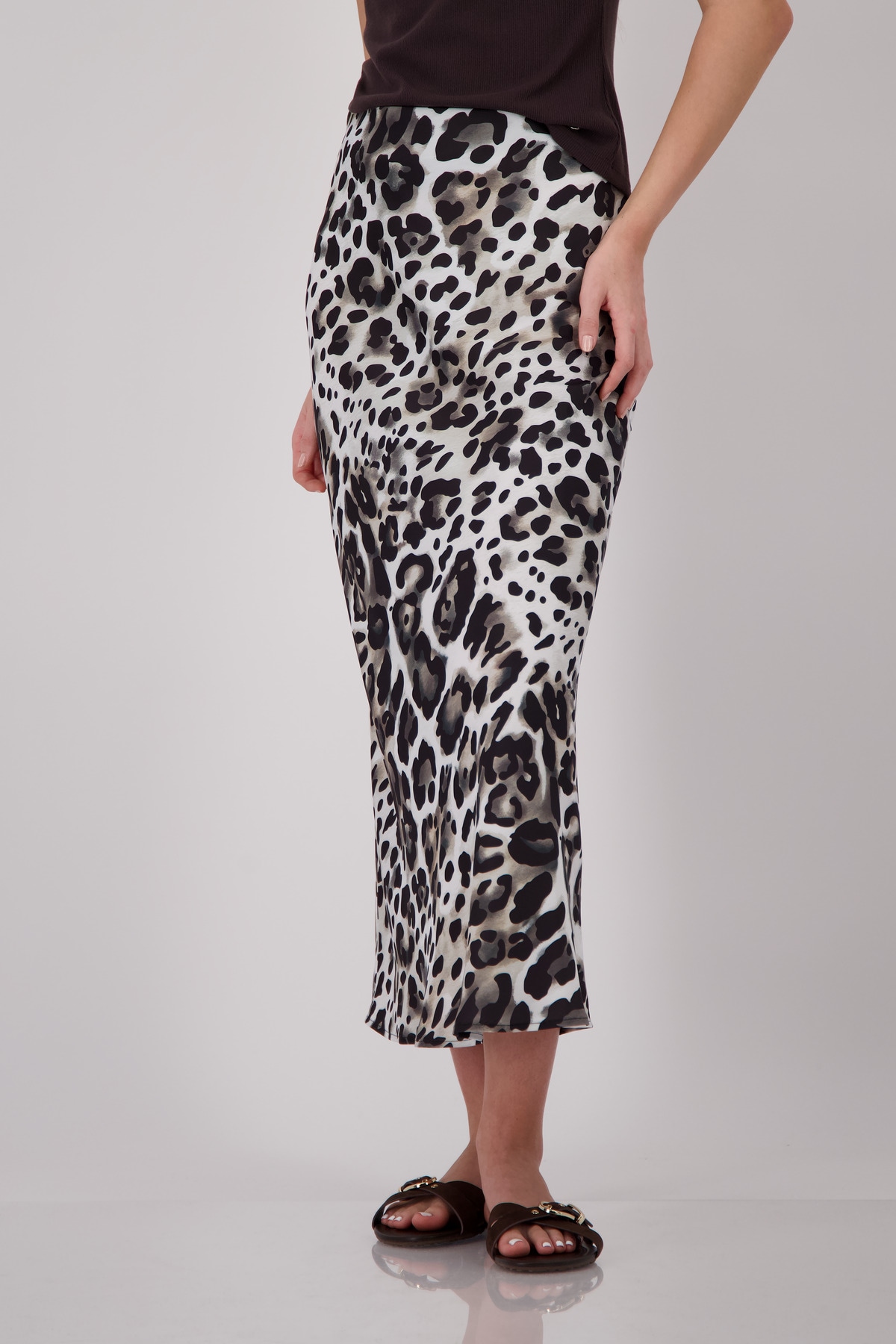 Image of Monari Maxirock "Rock Leo Allover" Regular fit mit Leomuster
