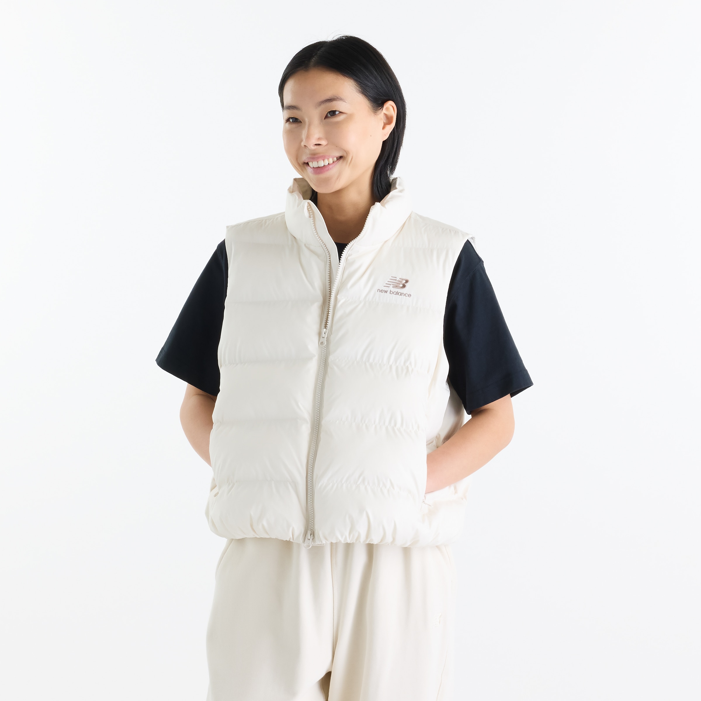 Image of New Balance Steppweste "BOSTON PUFFER VEST" sportlicher Look, mit leichter Wattierung, aus Polyester