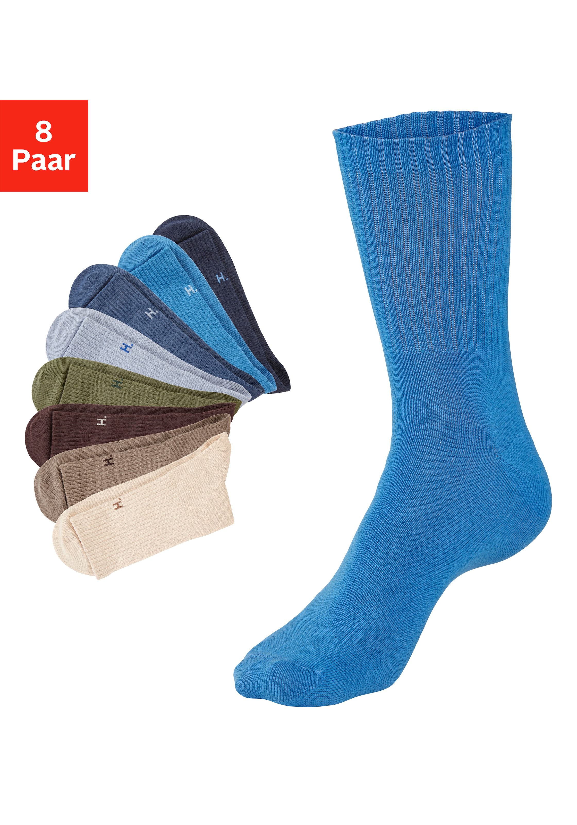 H.I.S Tennissocken »Sportsocken Damen, casual« Packung, 8 Paar tlg. ohne Frottee; ideal auch für den Alltag