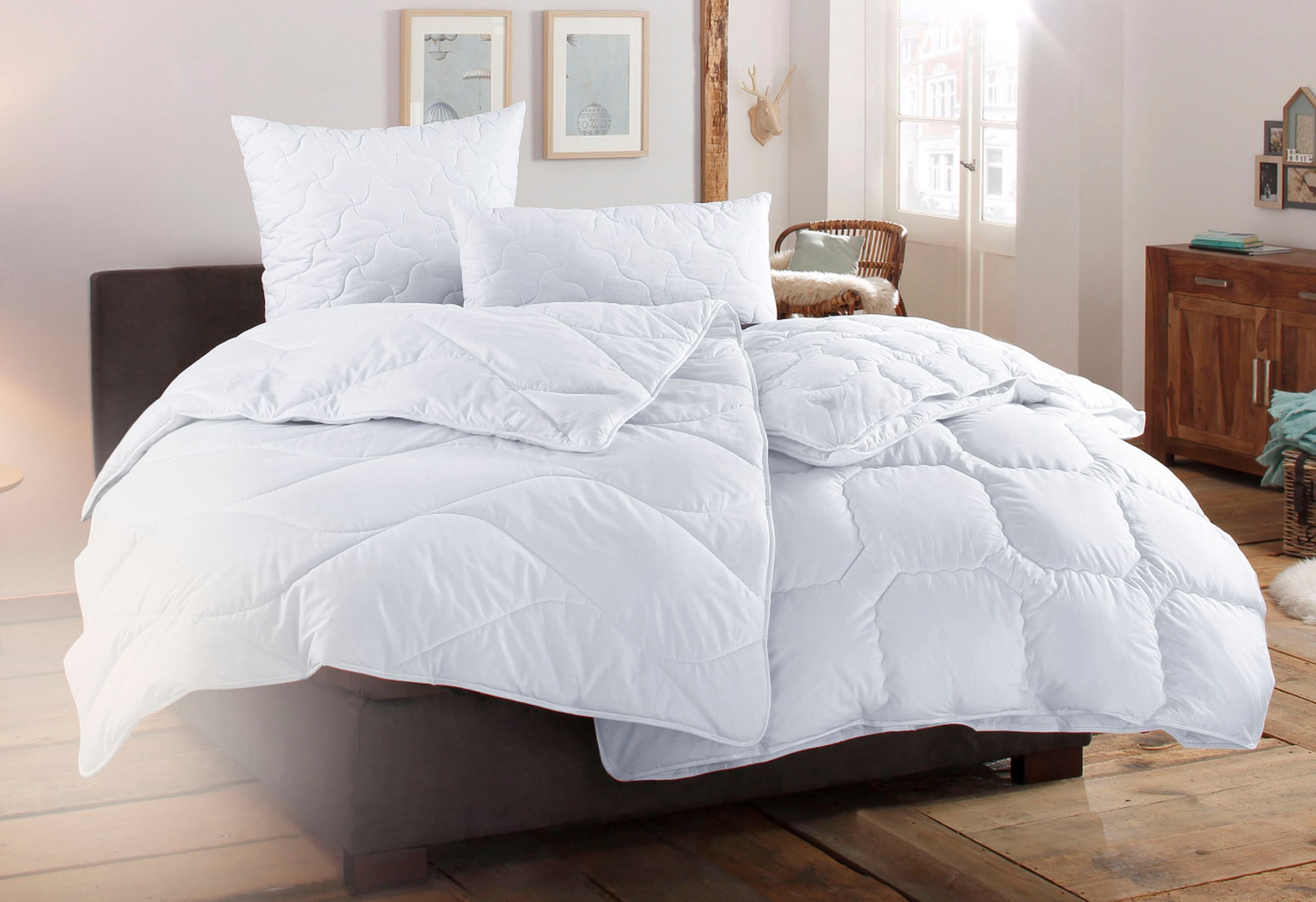 GOODproduct Microfaserkissen »Fantasy Kopfkissen 40x80 oder 80x80 cm, Made in Germany« Füllung: 100% ökologisches, klimaregulierendes Polyester 1 Stk. tlg. Bezug Polyester oder recyceltem Polyester oder Baumwolle (ECO)