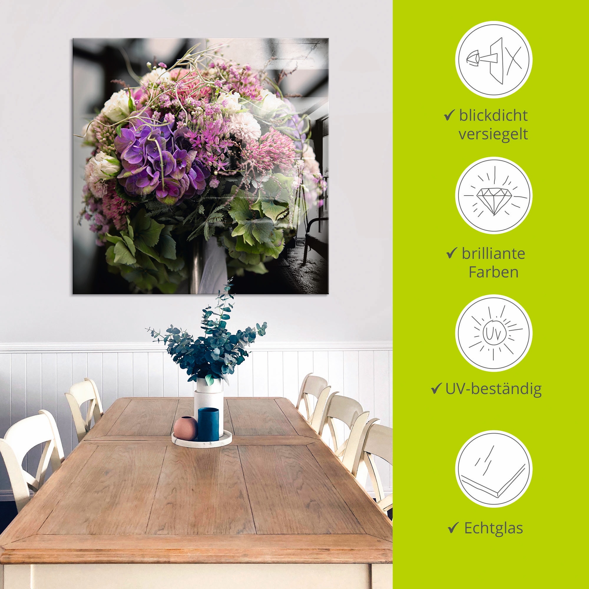 Artland Tableau en verre »Blumenkugel« 1 cuis tlg. in verschiedenen Grössen