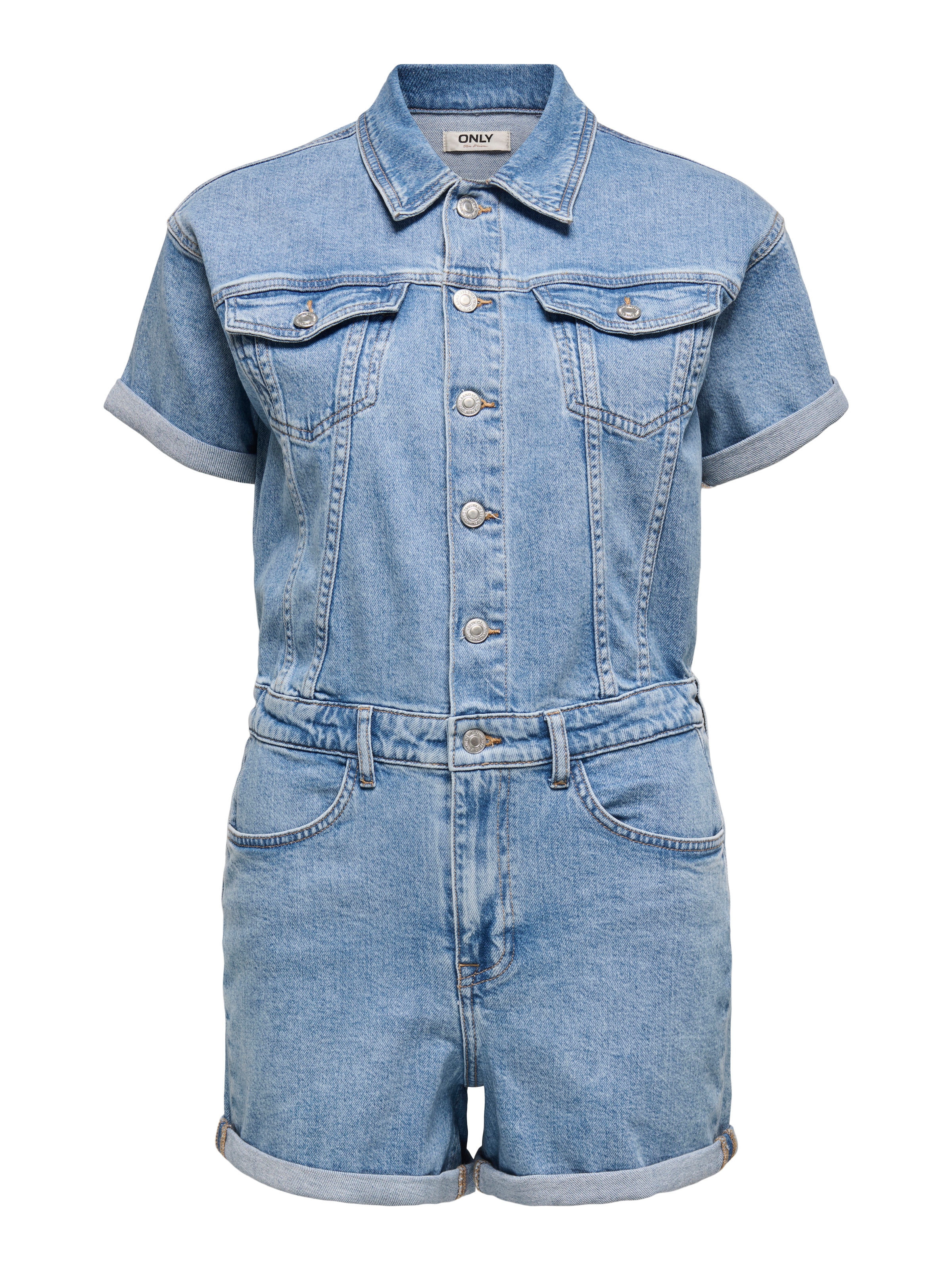 ONLY Combinaison à jouer »ONLCASTEL S/S DNM PLAYSUIT AZG NOOS« Baumwollmischung, Denim, regular fit