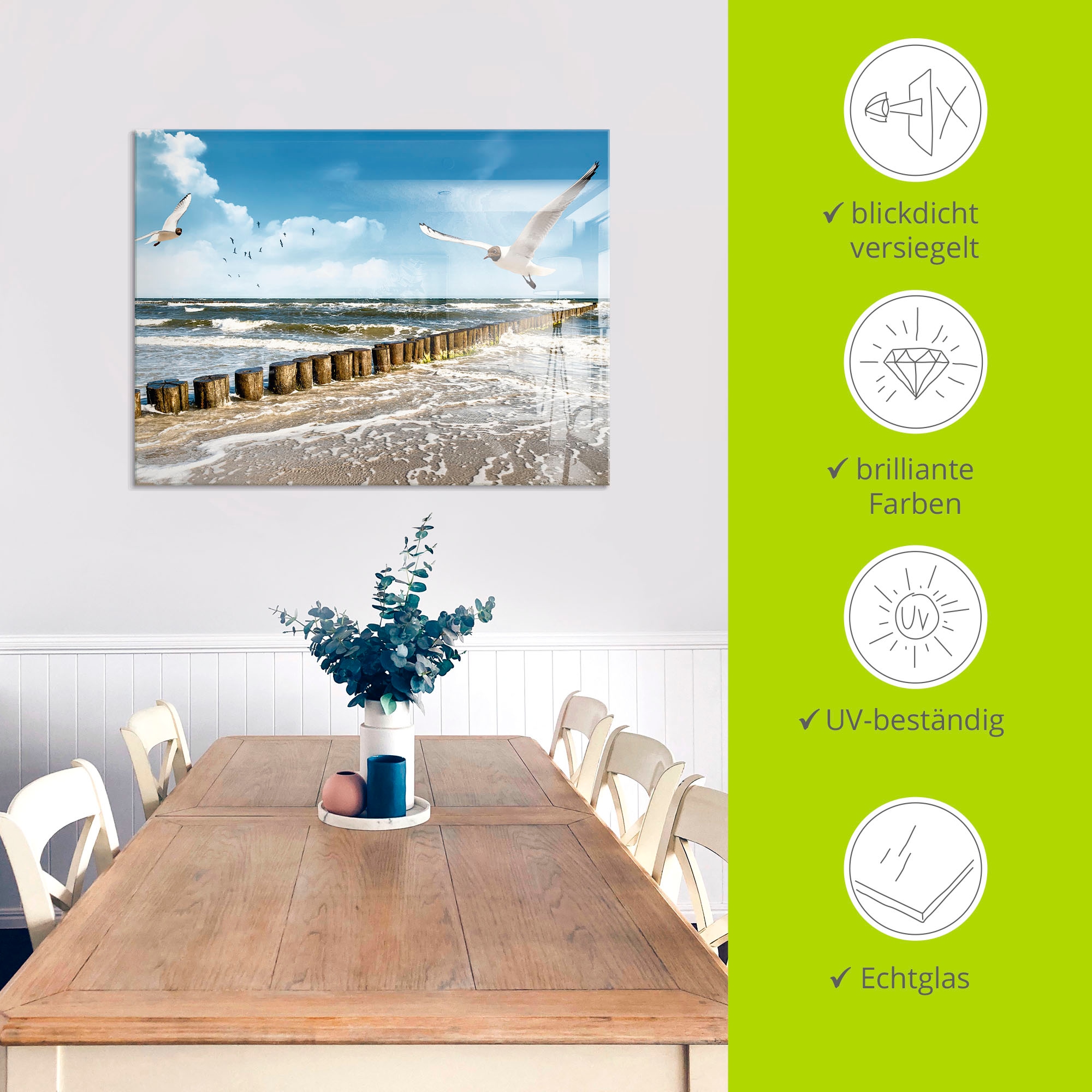 Artland Glasbild »Ostsee«, Gewässer, (1 St.), in verschiedenen Grössen