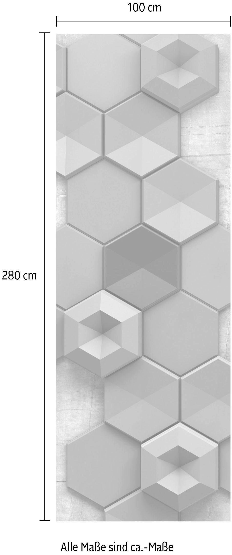 Komar Vliestapete »Digitaldruck Vlies -  Hexagon - Grösse 100 x 280 cm« bedruckt glatt Wohnzimmer, Schlafzimmer