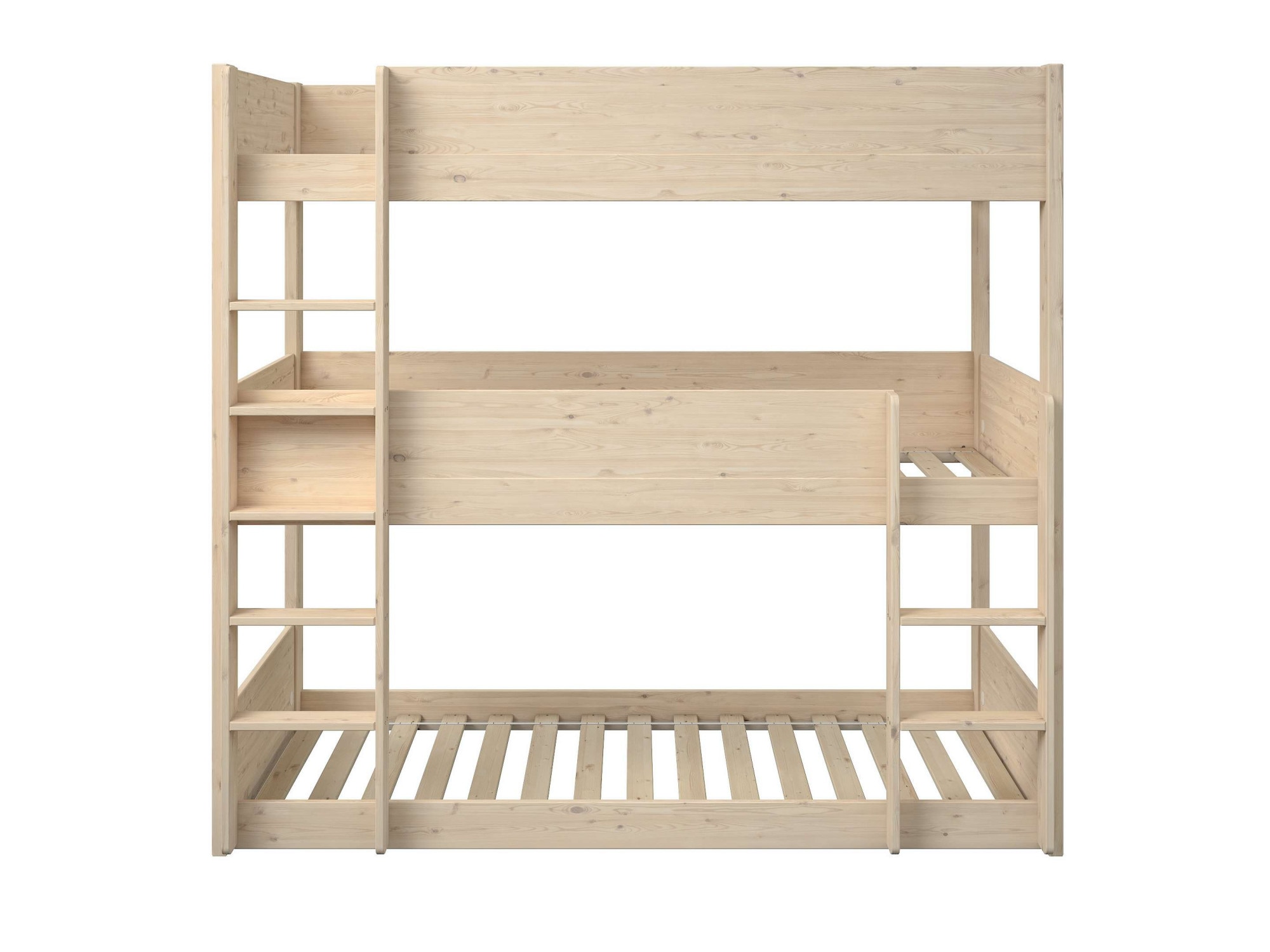 Lüttenhütt Etagenbett »TIPO BESTSELLER! Stockbett, Hochbett, Bodenbett, platzsparend«, (Leitern beidseitig montierbar), mit 3 Schlafplätzen, FSC® zertifiziertes Massivholz (Kiefer)