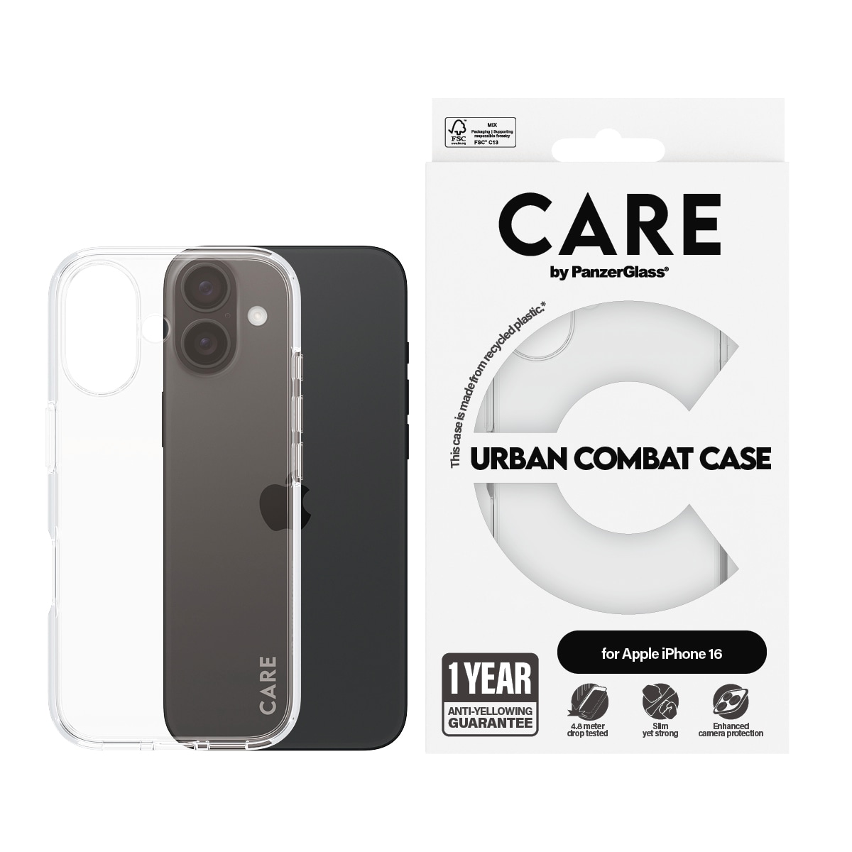 Image of CARE by PanzerGlass Handyhülle "Urban Combat Case für Apple iPhone 16" Backcover, Schutzhülle, Handyschutzhülle, Case, Schutzcase, stossfest