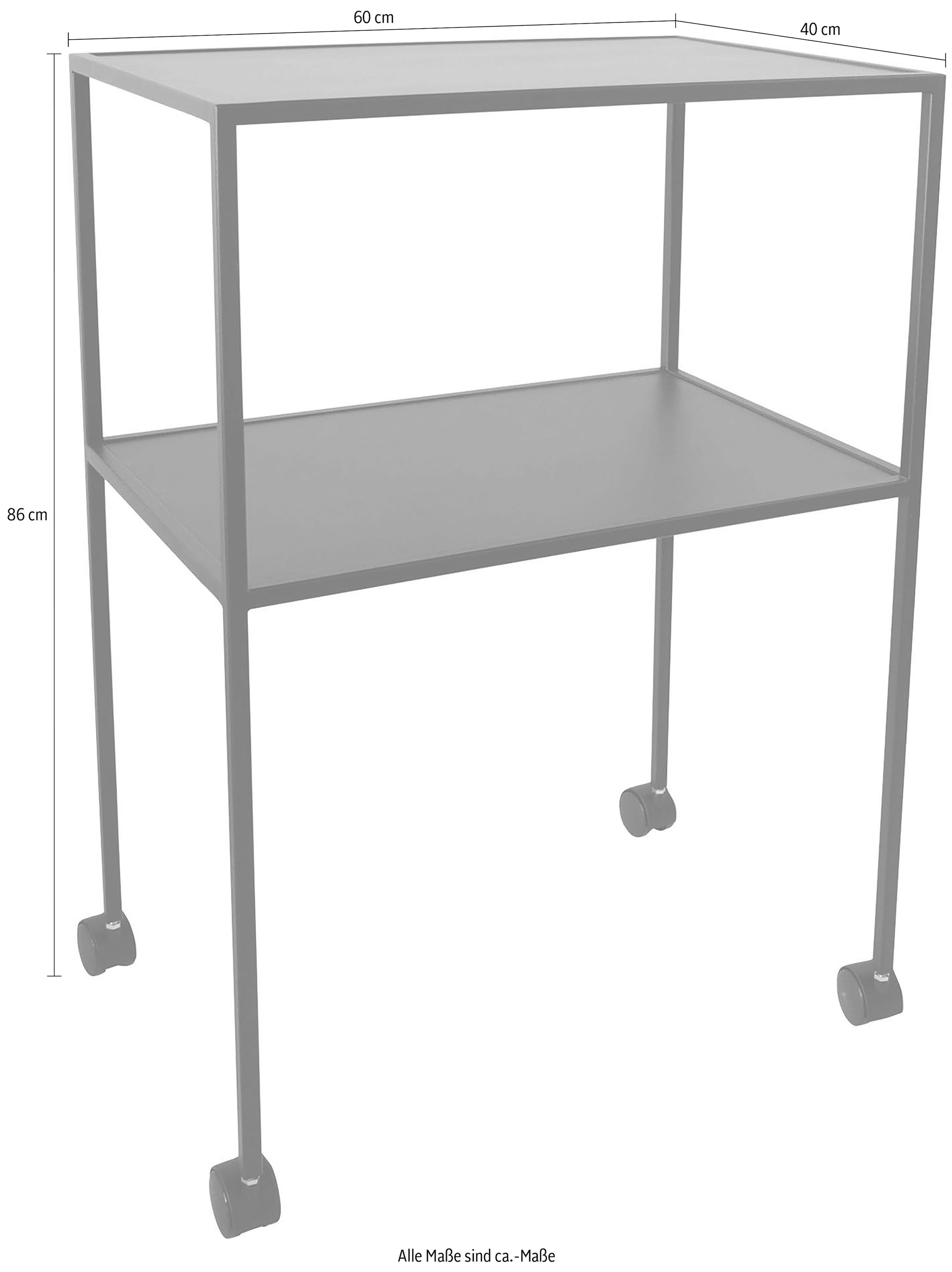 Spinder Design Chariot de service »TROLLY« métal, roulettes, 86 x 60 x 40 cm