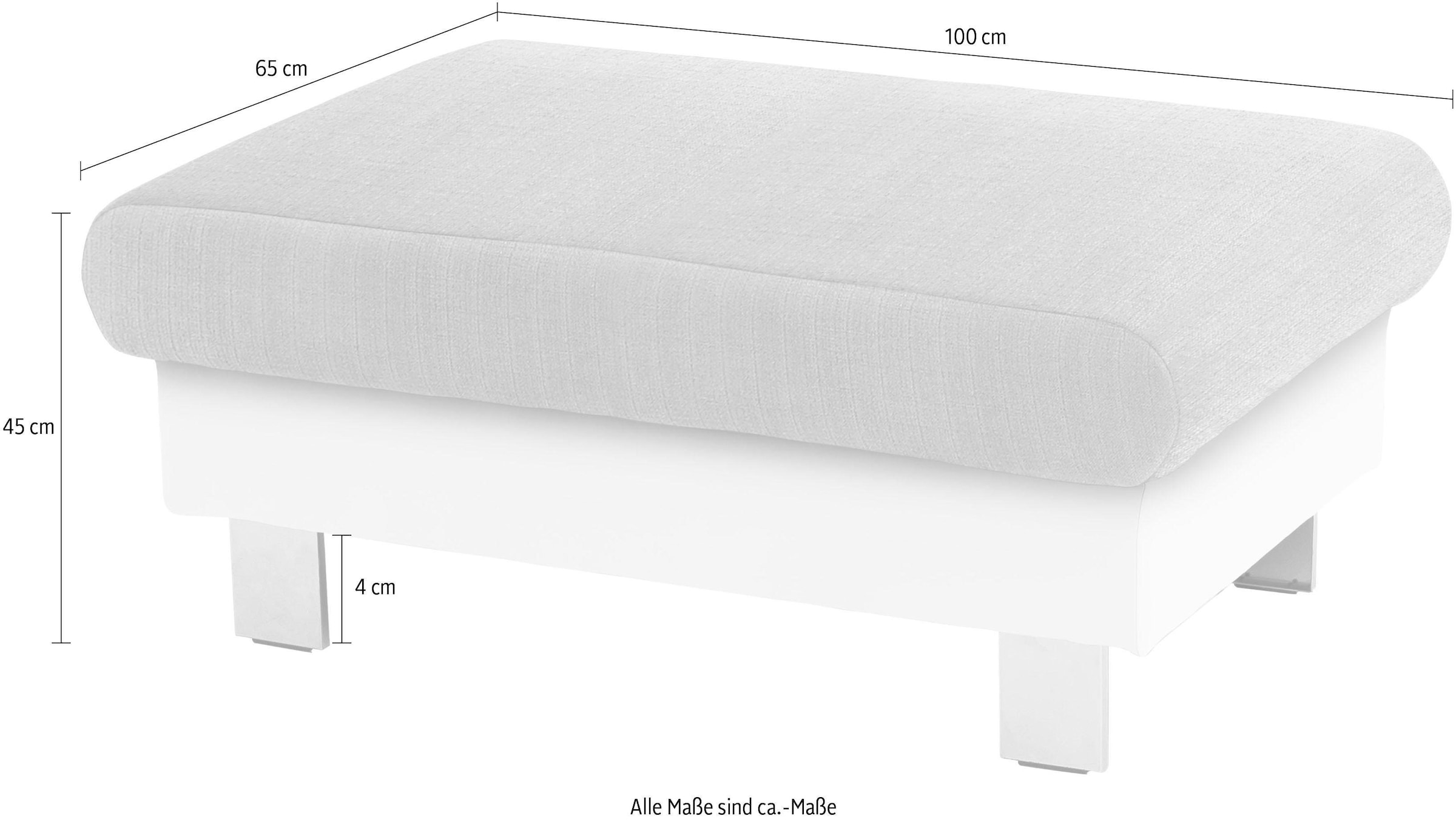 COTTA Polstergarnitur »Komaris L-Form«, (Set), Set bestehend aus: Ecksofa mit Kopfteilverstellung & Hocker