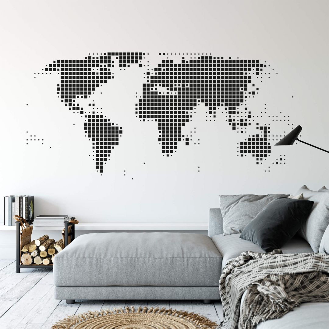 Wandtattoo »Punkte Weltkarte abstrakt Dots«, (1 St.), selbstklebend, entfernbar