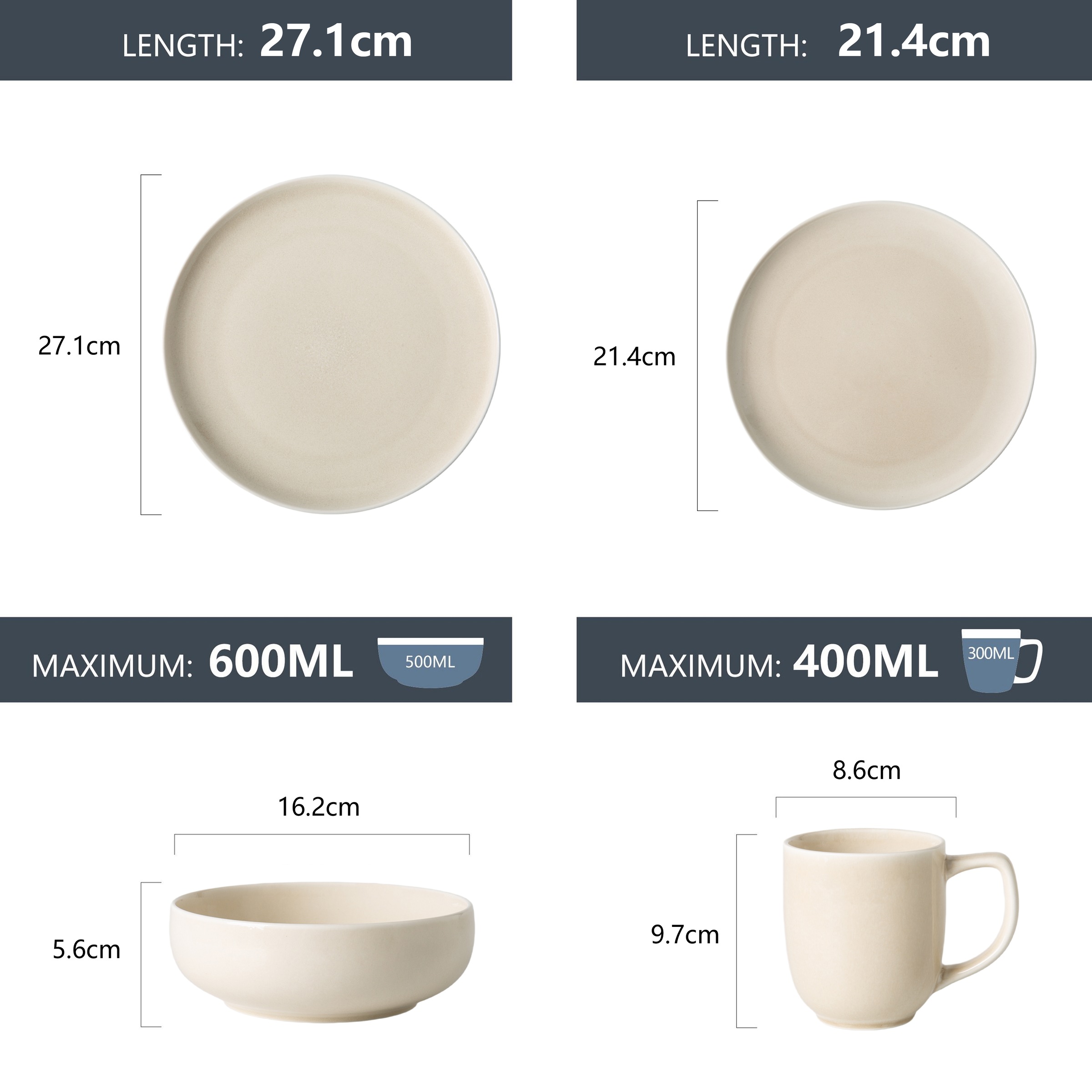 GOODproduct Geschirr-Set »Flett, mit Reaktivglasur« spülmaschinenfest und mikrowellengeeignet