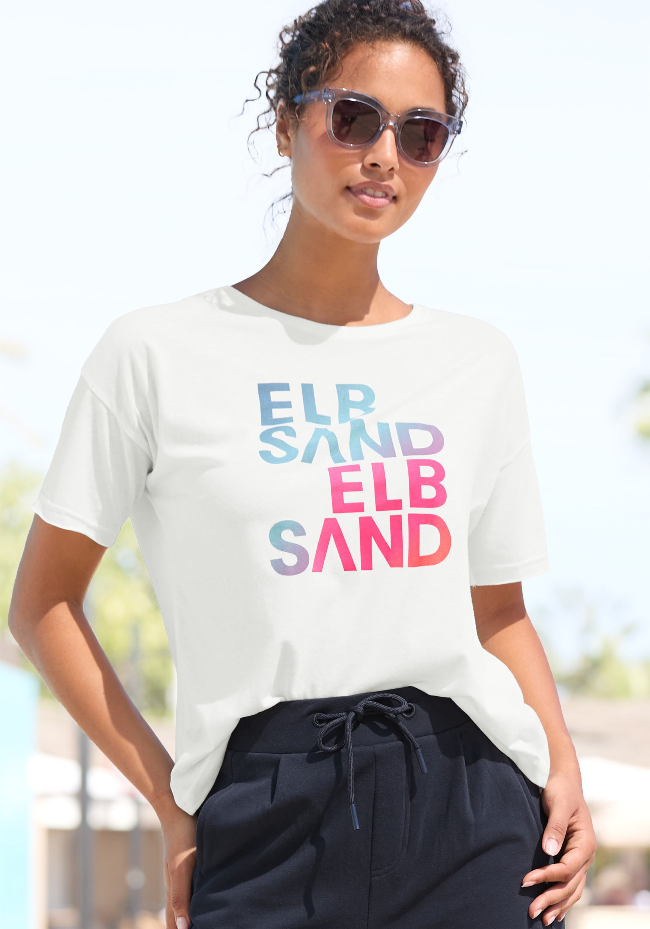 Image of Elbsand T-Shirt "Liv" mit Logodruck