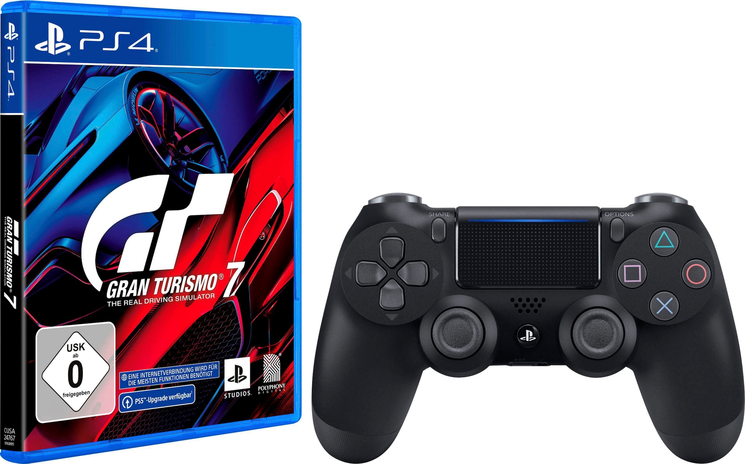 PlayStation 4 Spielesoftware »Gran Turismo 7 & Dualshock 4 Controller«, PlayStation 4