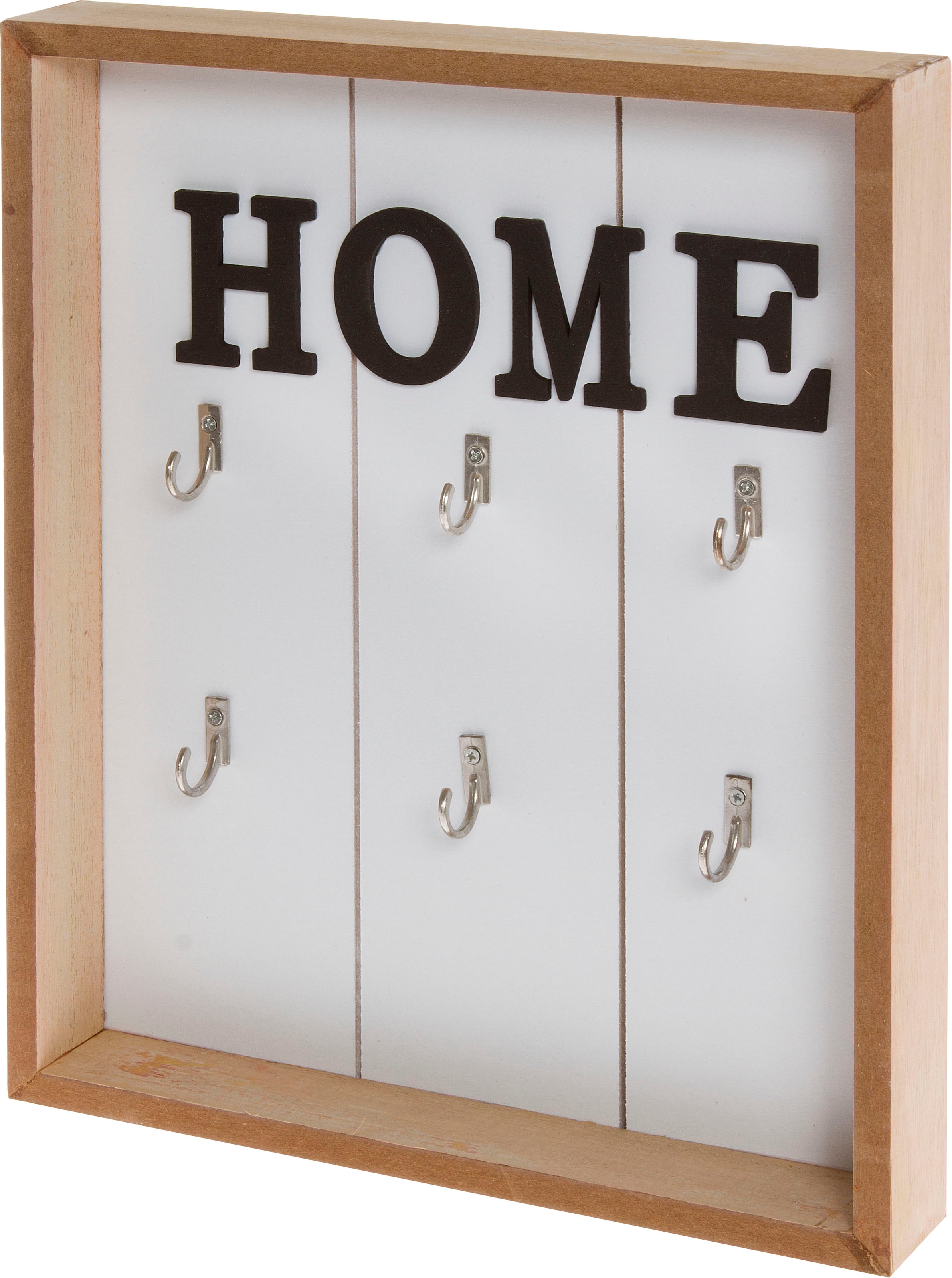 Image of Myflair Möbel & Accessoires Schlüsselkasten »Spirios, weiss«, Schlüsselbrett, mit 6 Haken & Schriftzug "Home" bei Ackermann Versand Schweiz