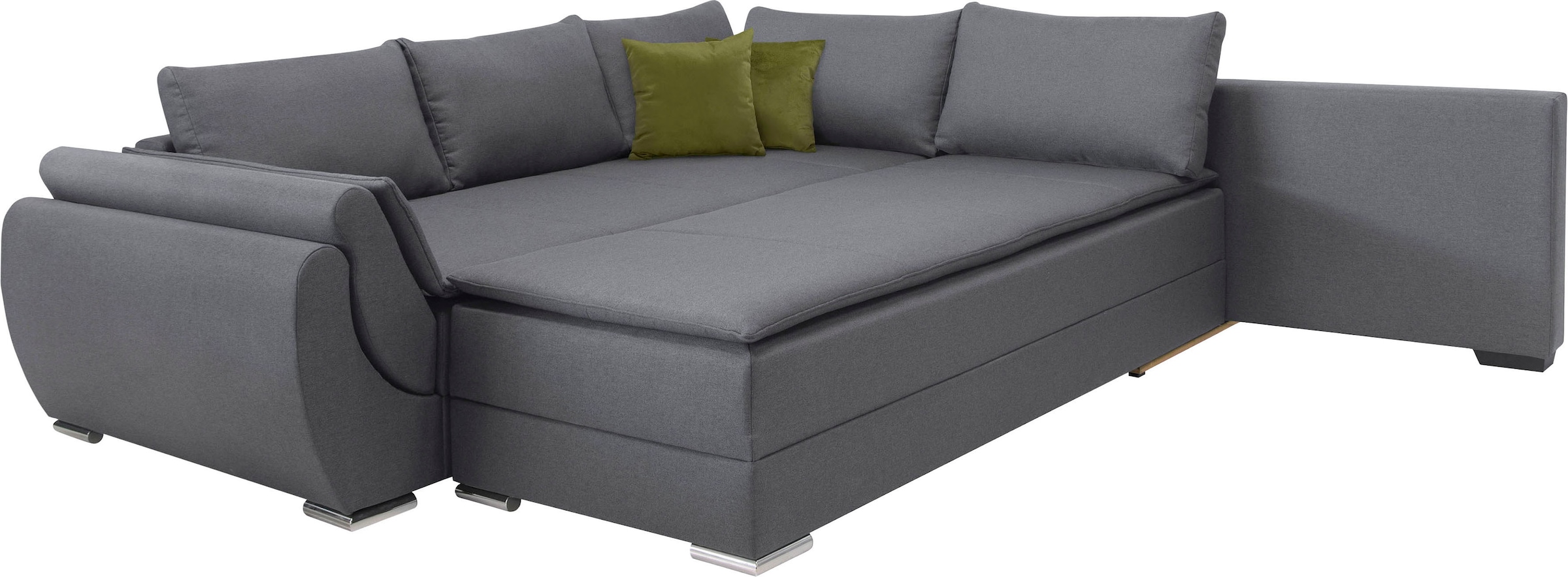 INOSIGN Ecksofa »Göteborg«, mit Boxspring-Bettfunktion und Bettkasten, Dauerschlaffunktion, Topper