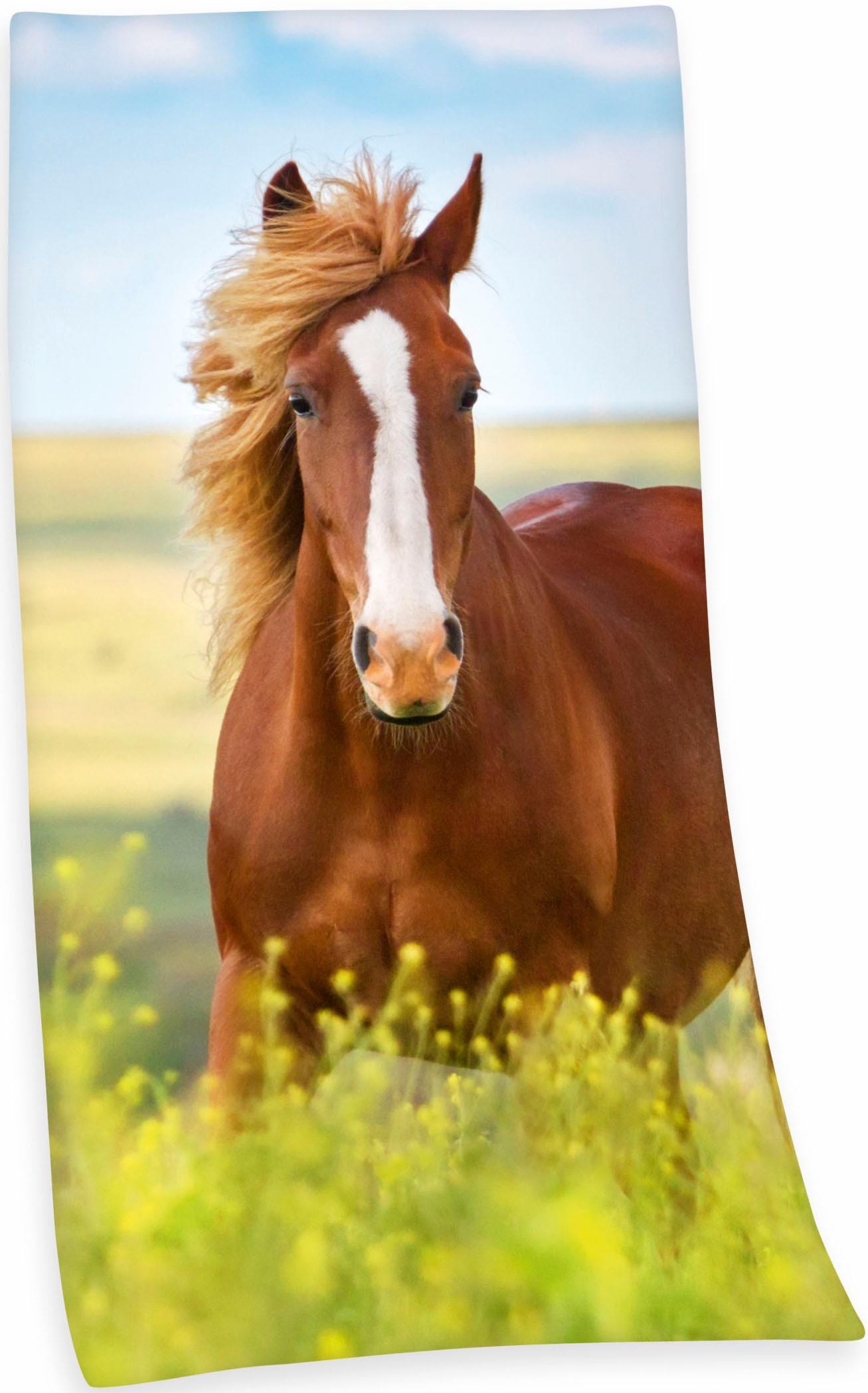 Image of Herding Young Collection Badetuch "Pferd" 75x150 cm, hochwertig bedruckt, mit Pferdemotiv