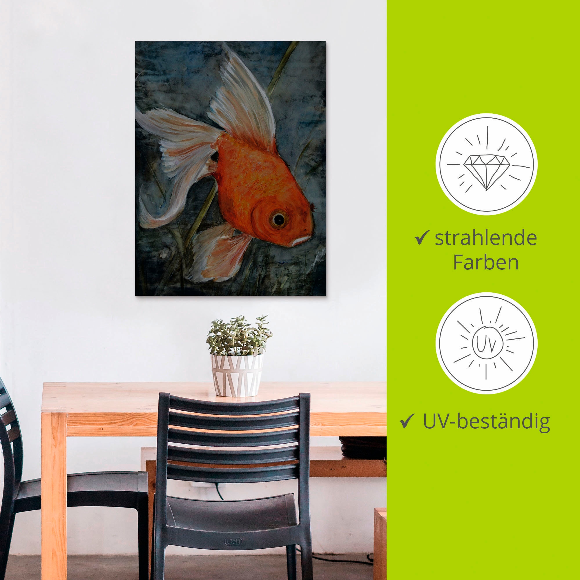 Artland Alu-Dibond-Druck »Feng Shui - Goldfisch«, Wassertiere, (1 St.), für Innen- und Aussenbereich geeignet, Outdoorbild