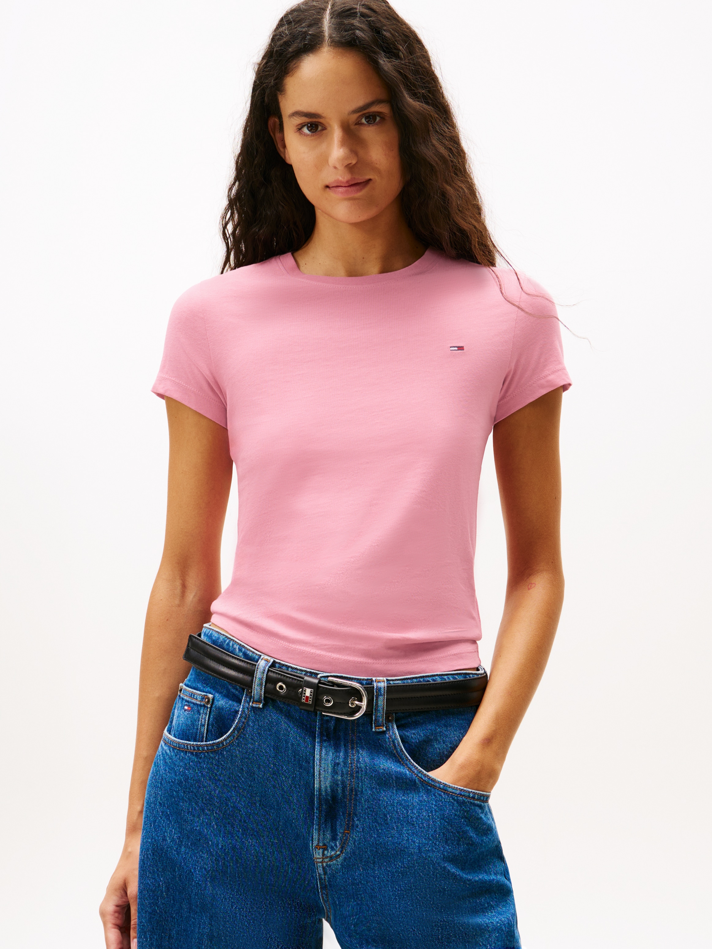 Tommy Jeans T-Shirt »TJW 2PACK C-NECK TEE«, 2 Stk. mit Logo-Stickerei
